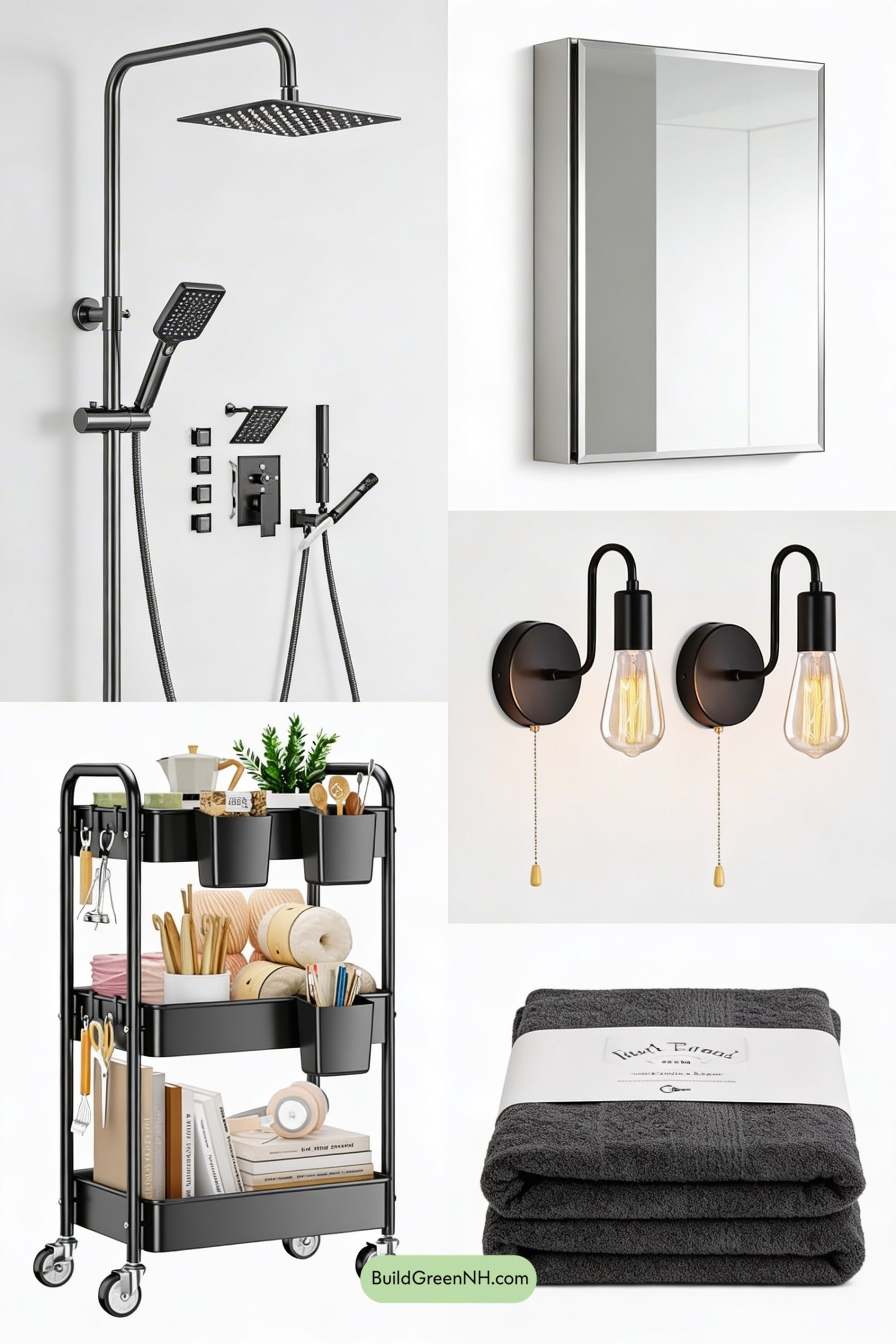 Moodboard for Industrial Loft Big-Tile Shower Bathroom