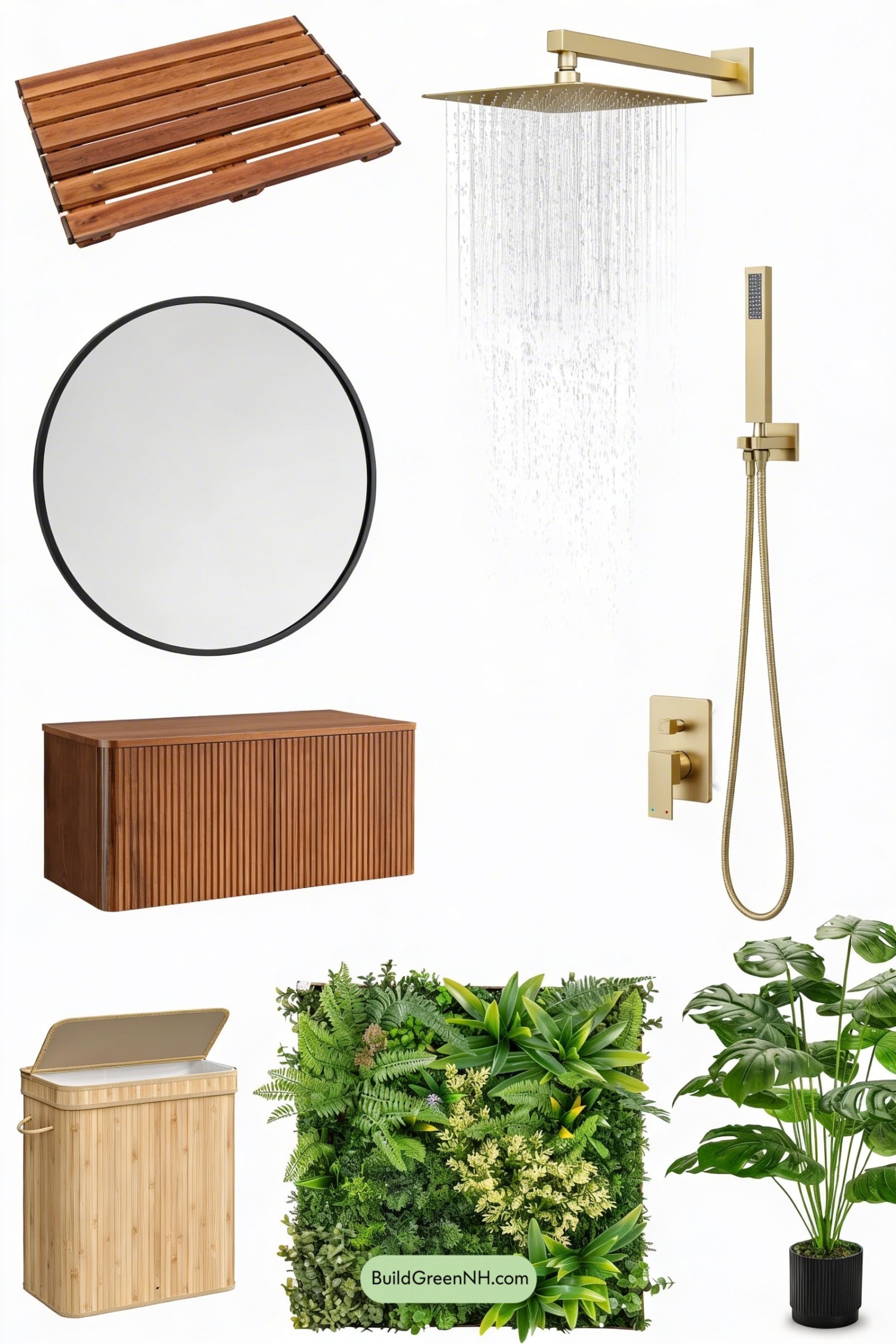 Moodboard for Basalt Shower with Tropical Luxe