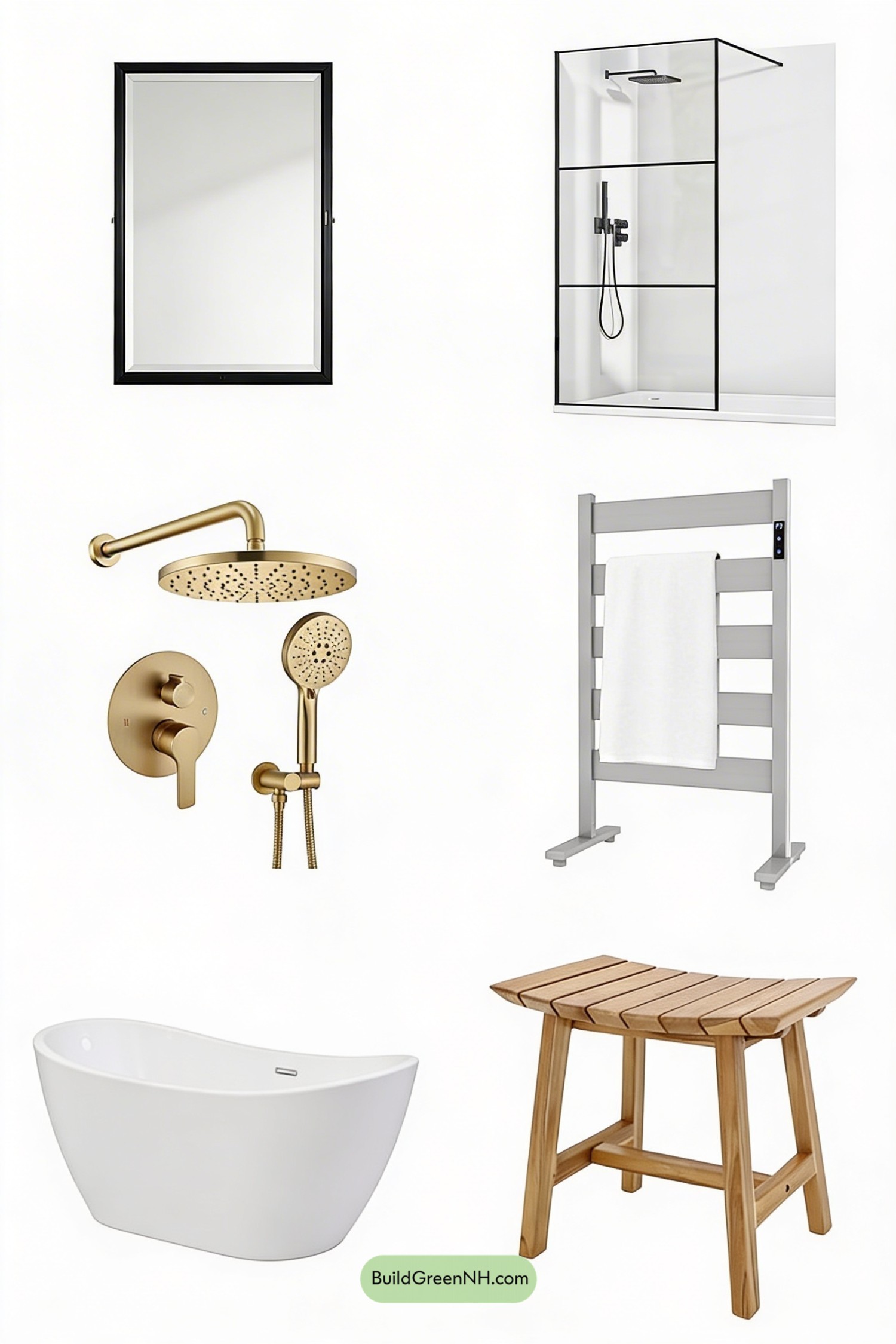 Moodboard for Sage Tile Scandi Spa Bathroom