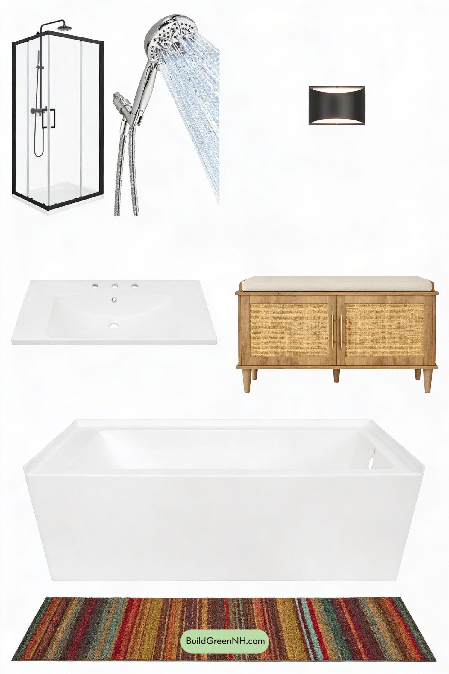 Moodboard for Skylit Scandi Attic Bathroom