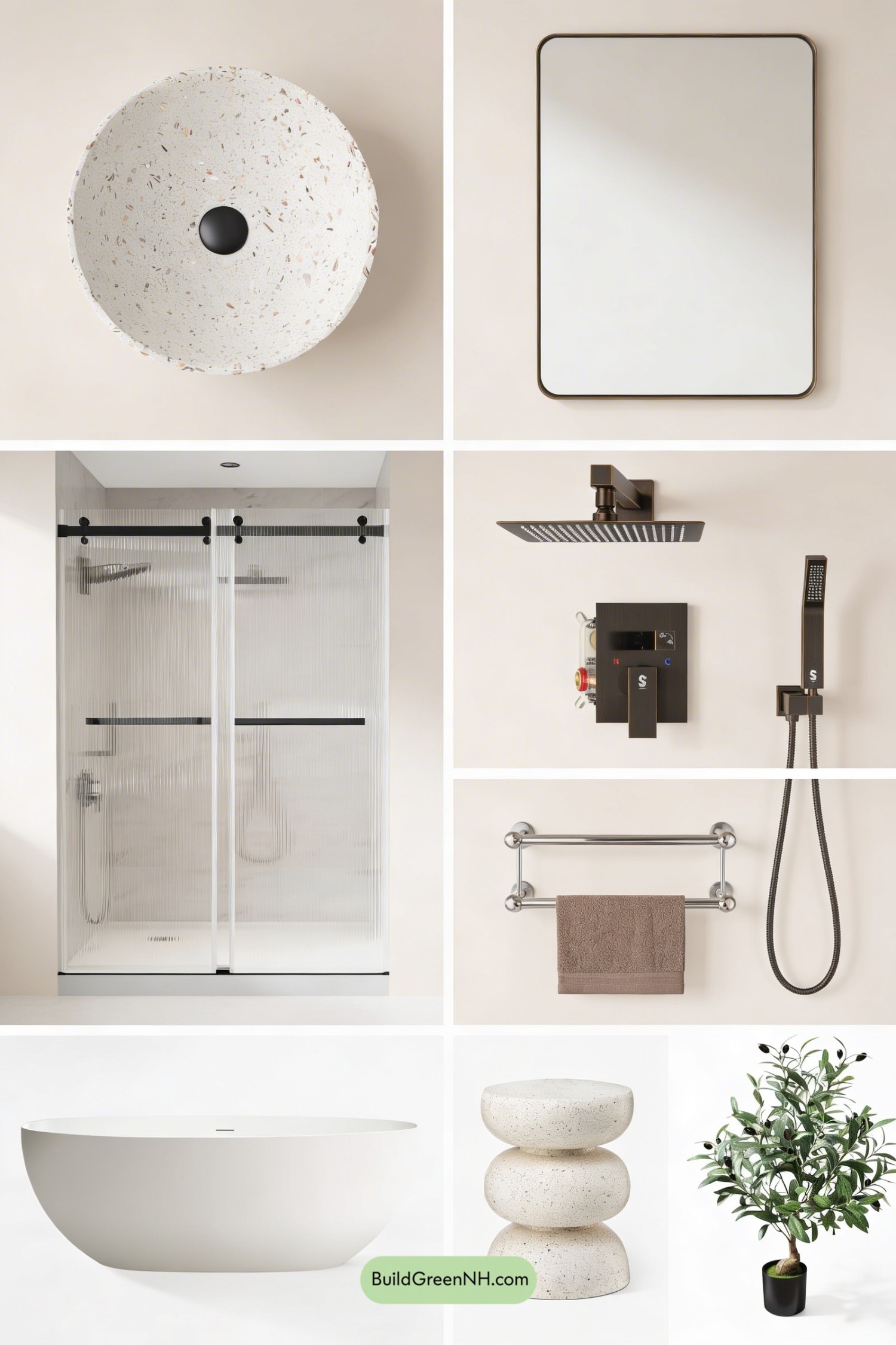 Moodboard for Boutique Scandi Bath in Terrazzo