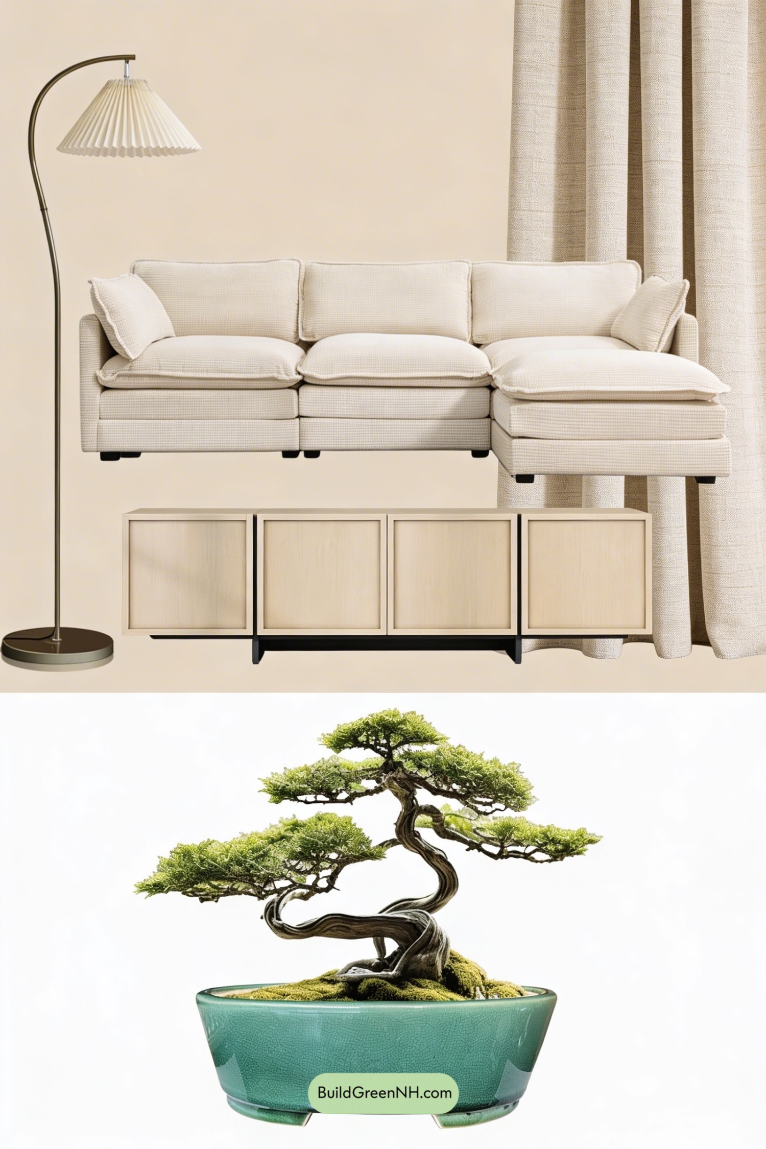 Moodboard for Soft Japandi Fireside Living Room