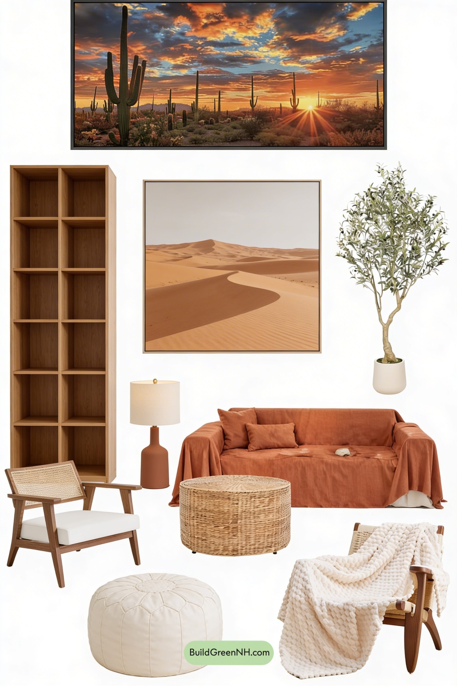 Moodboard for Orange Couch Desert Boho Refresh