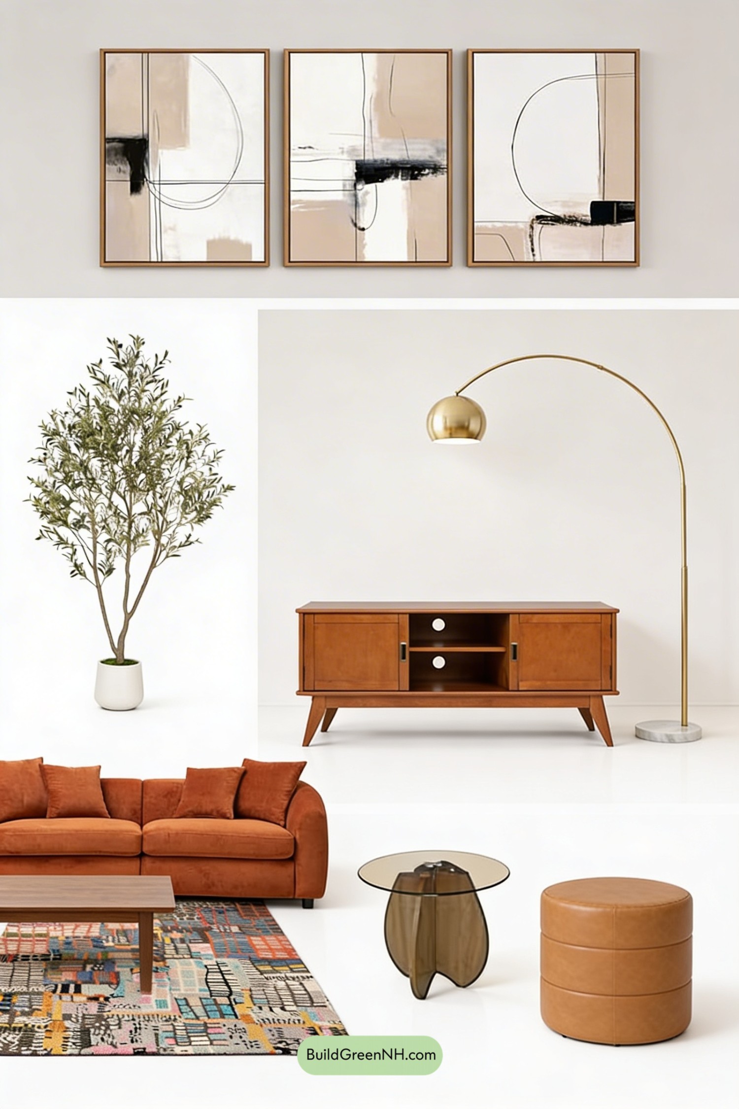 Moodboard for Orange Couch Steals the Spotlight
