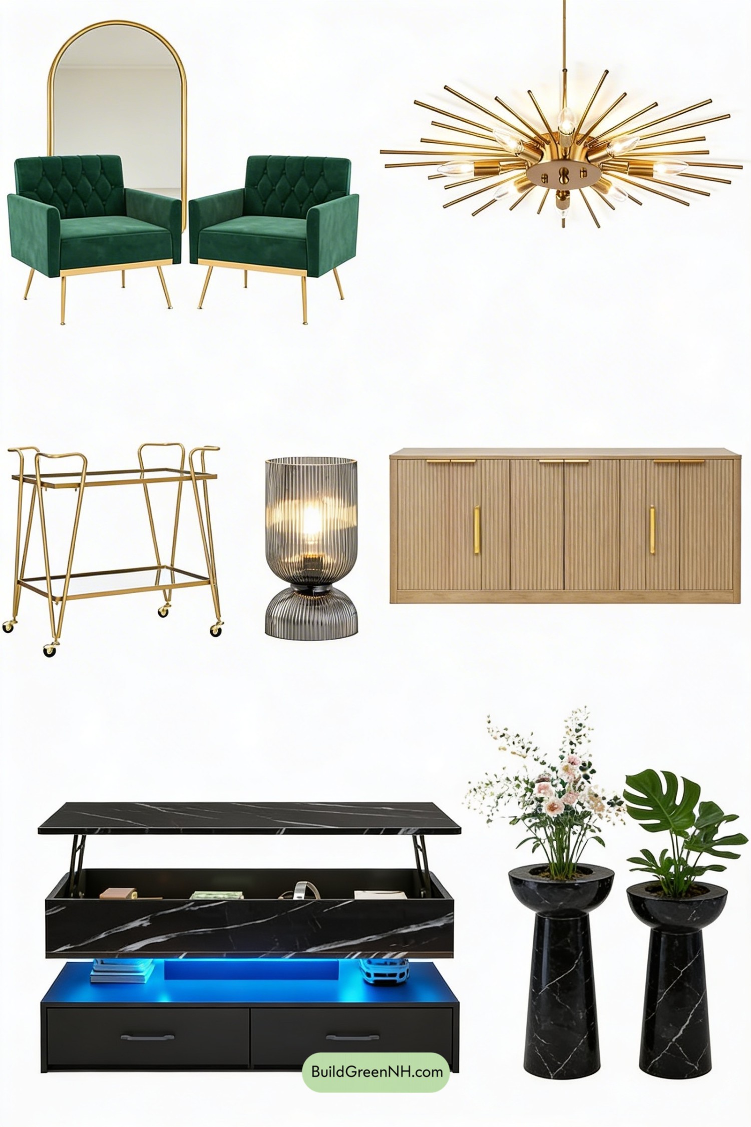 Moodboard for Orange Couch Art Deco Transformation