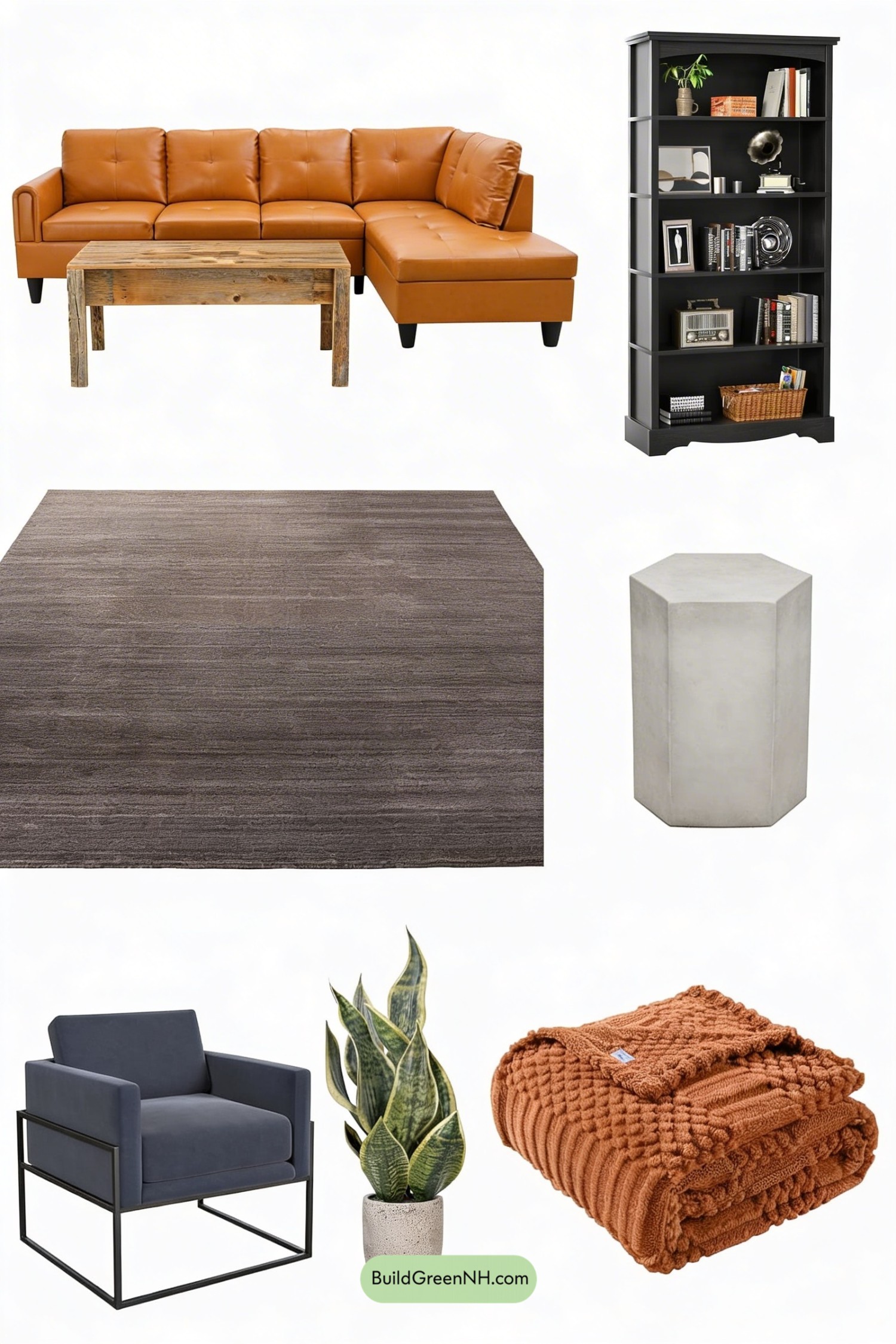 Moodboard for Orange Couch Industrial Loft Refresh