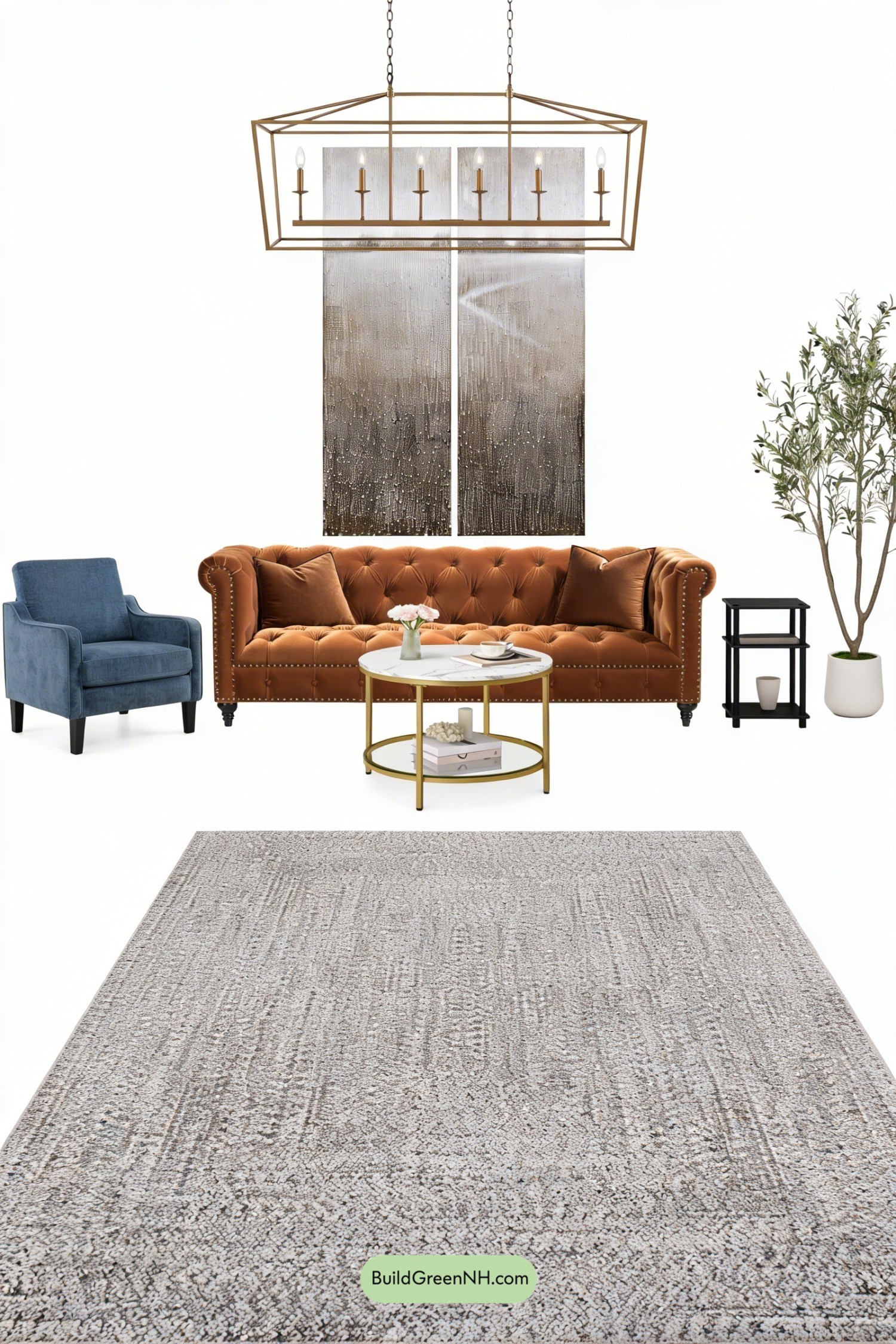 Moodboard for Orange Sofa Steals the Show