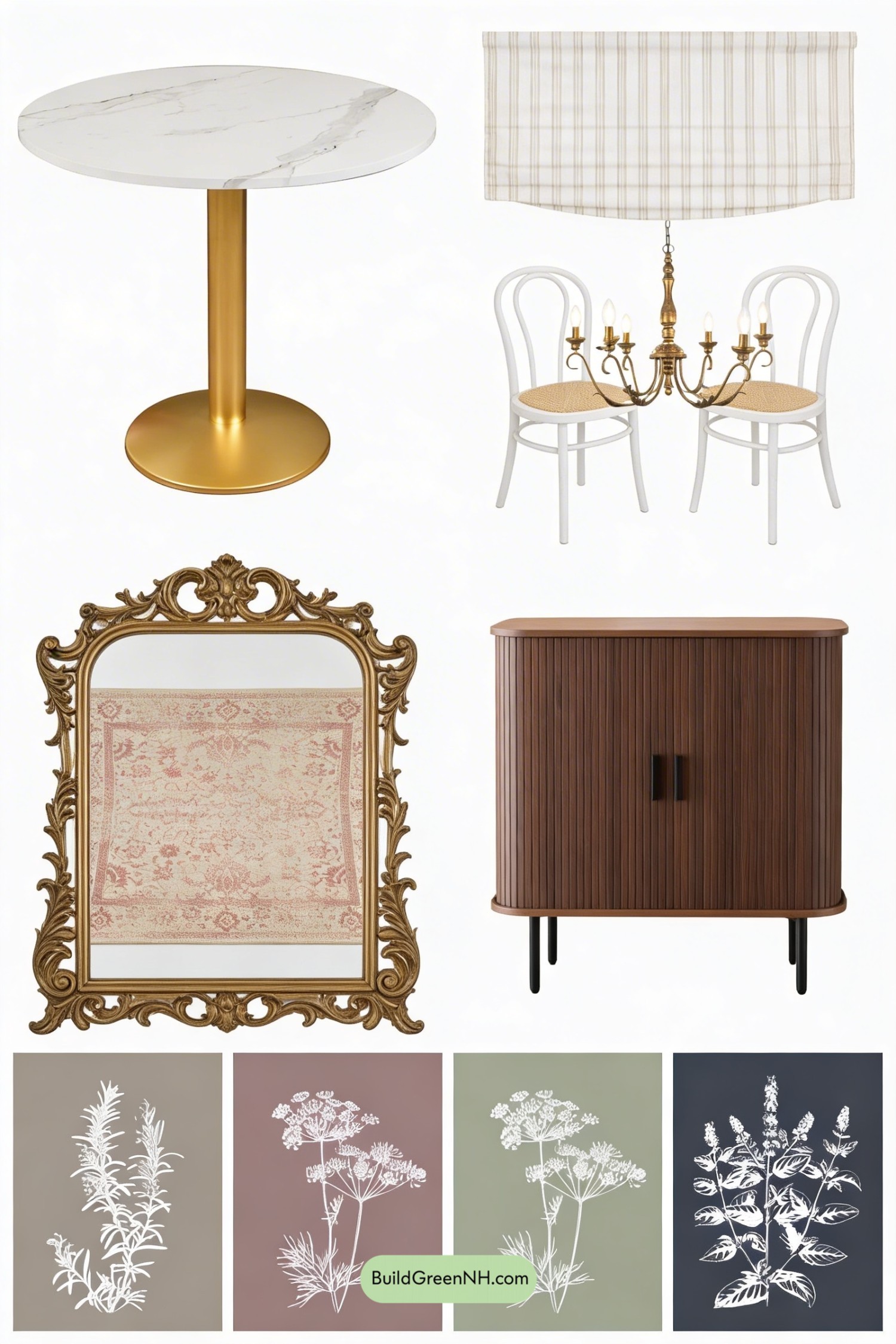 Moodboard for Parisian Bistro Dining Glow