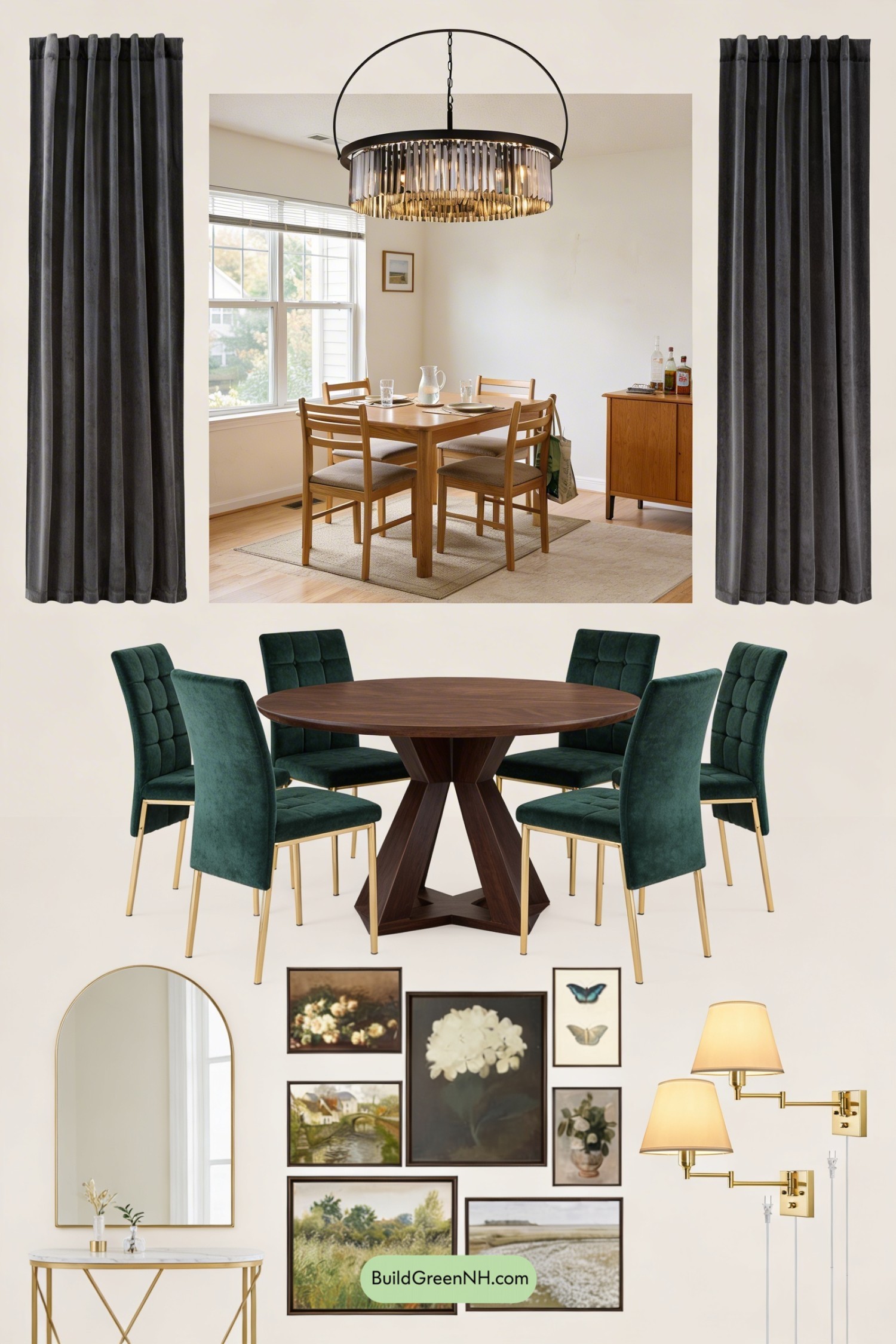Moodboard for Jewel-Box Dining Room Glow