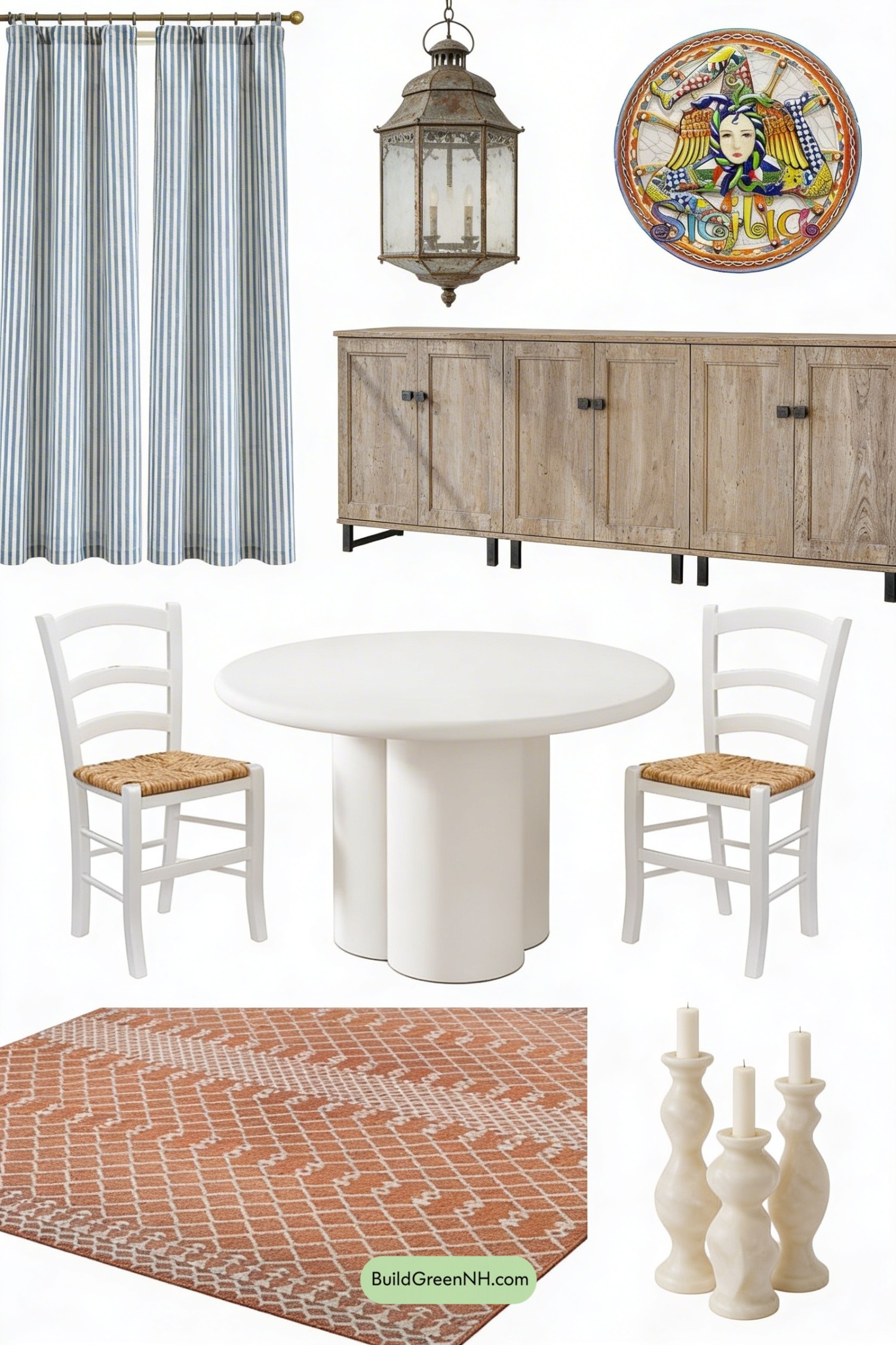 Moodboard for Mediterranean Café Dining Room Refresh