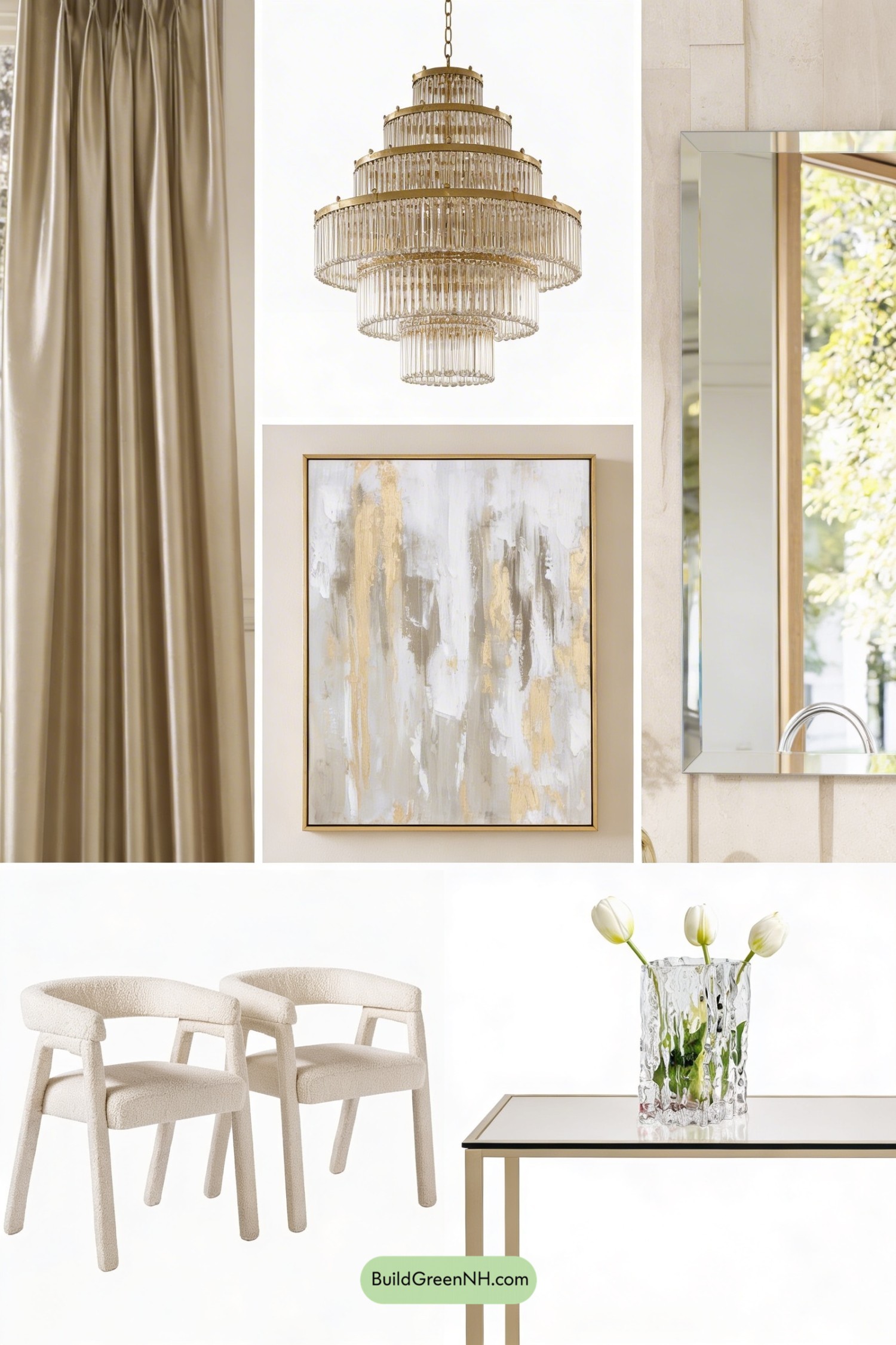 Moodboard for Modern Glam Dining Nook Refresh
