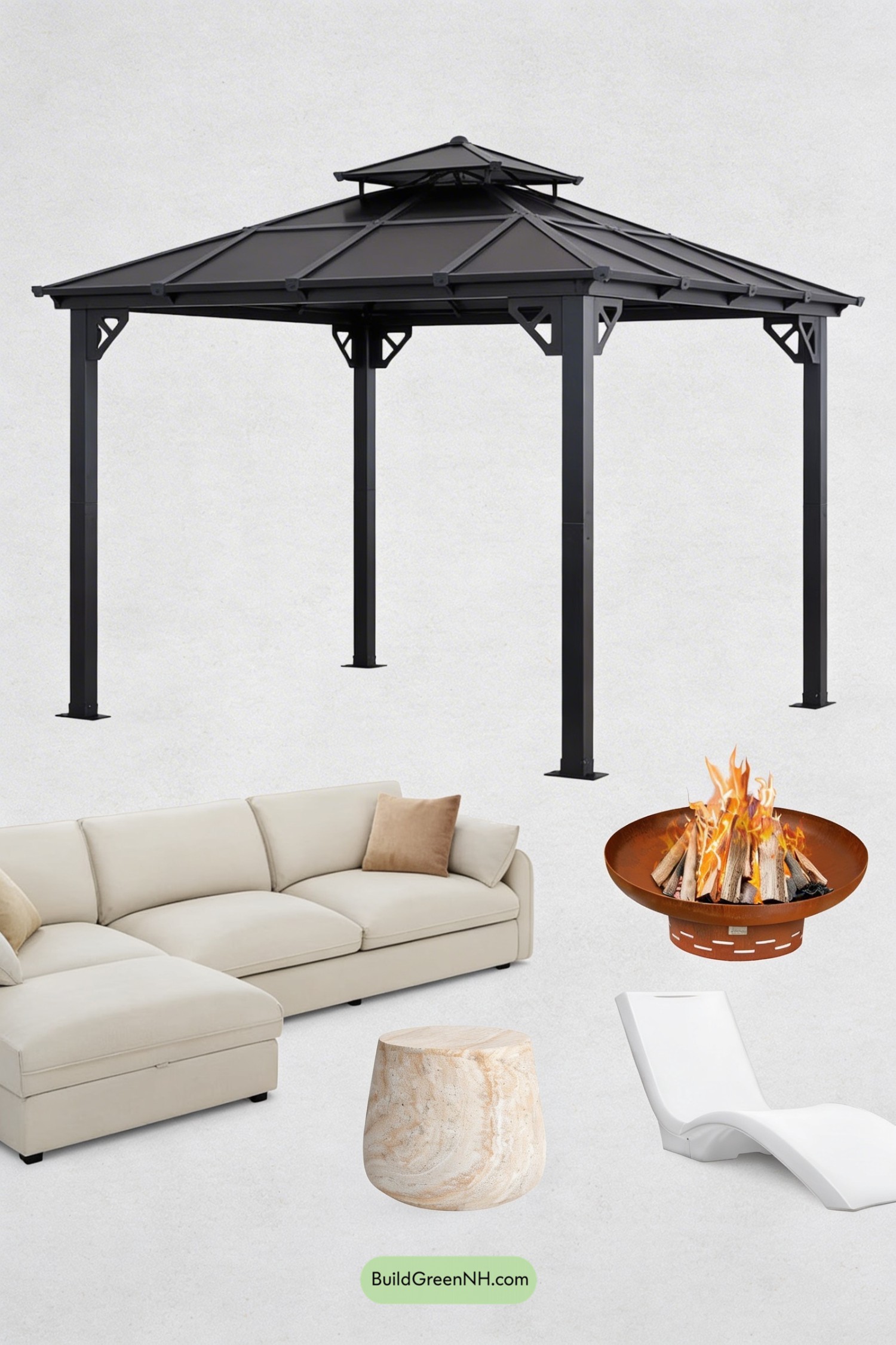 Moodboard for Desert Gazebo Lounge by the Pool