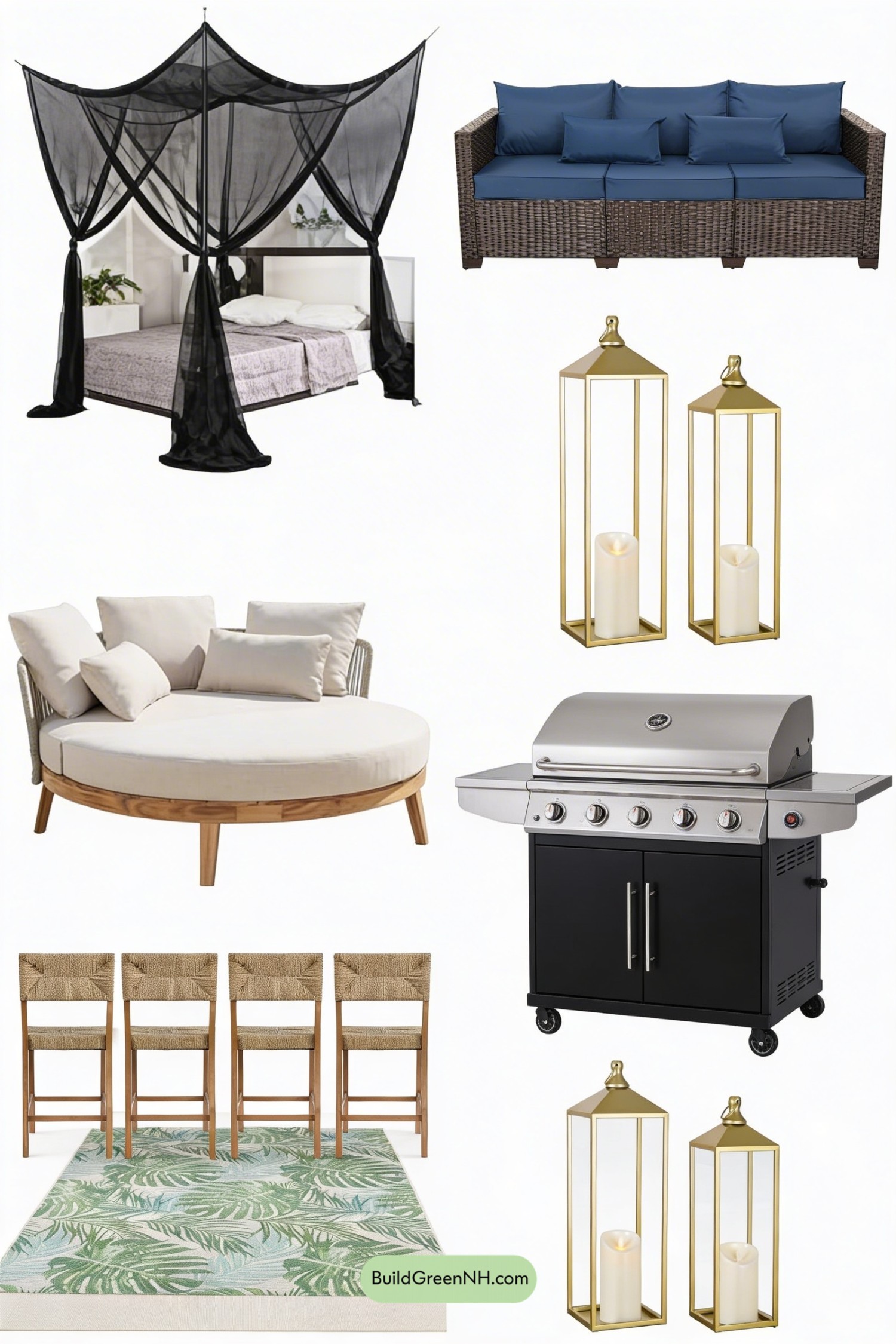 Moodboard for Tropical Gazebo Lounge by the Pool