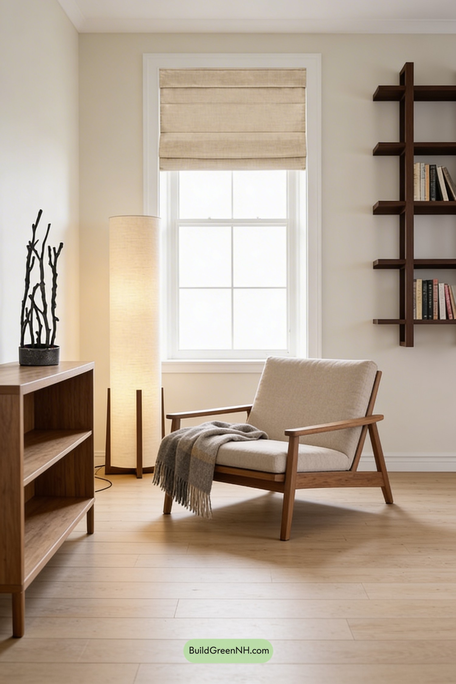 Moodboard for Japandi Window Nook for Quiet Reading