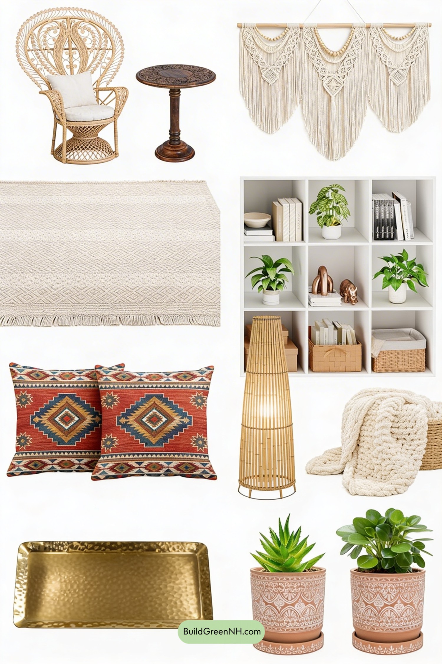 Moodboard for Bohemian Bay Window Reading Nook