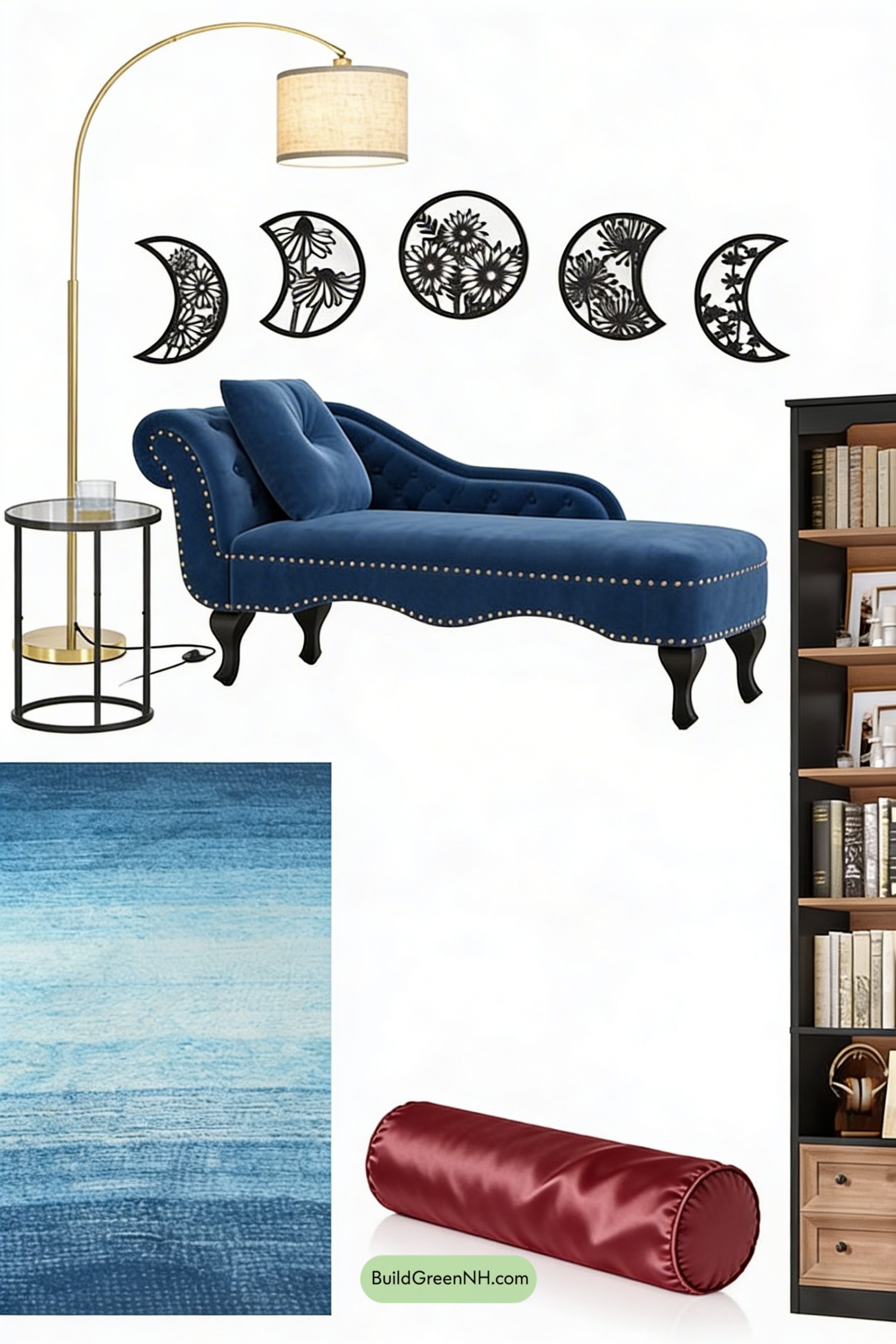 Moodboard for Celestial Midnight Reading Nook