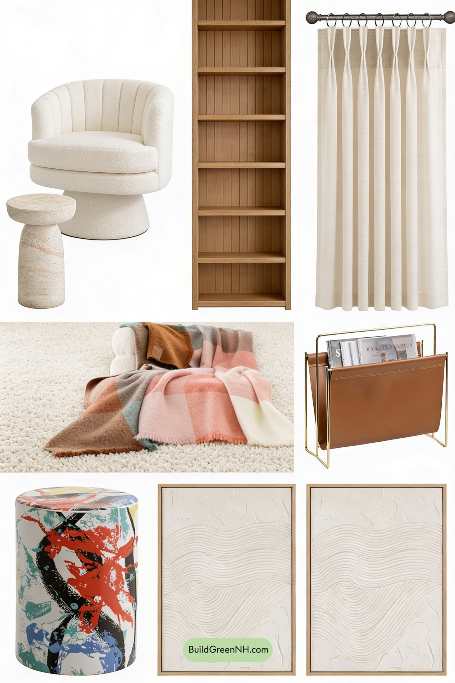 Moodboard for Modern Organic Bay Window Nook