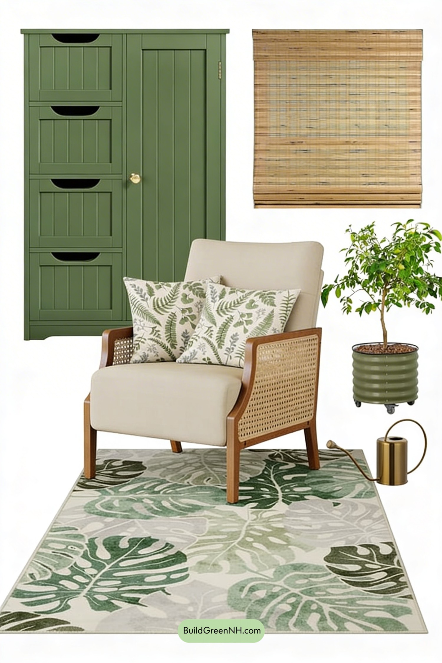 Moodboard for Botanical Bay Window Reading Nook