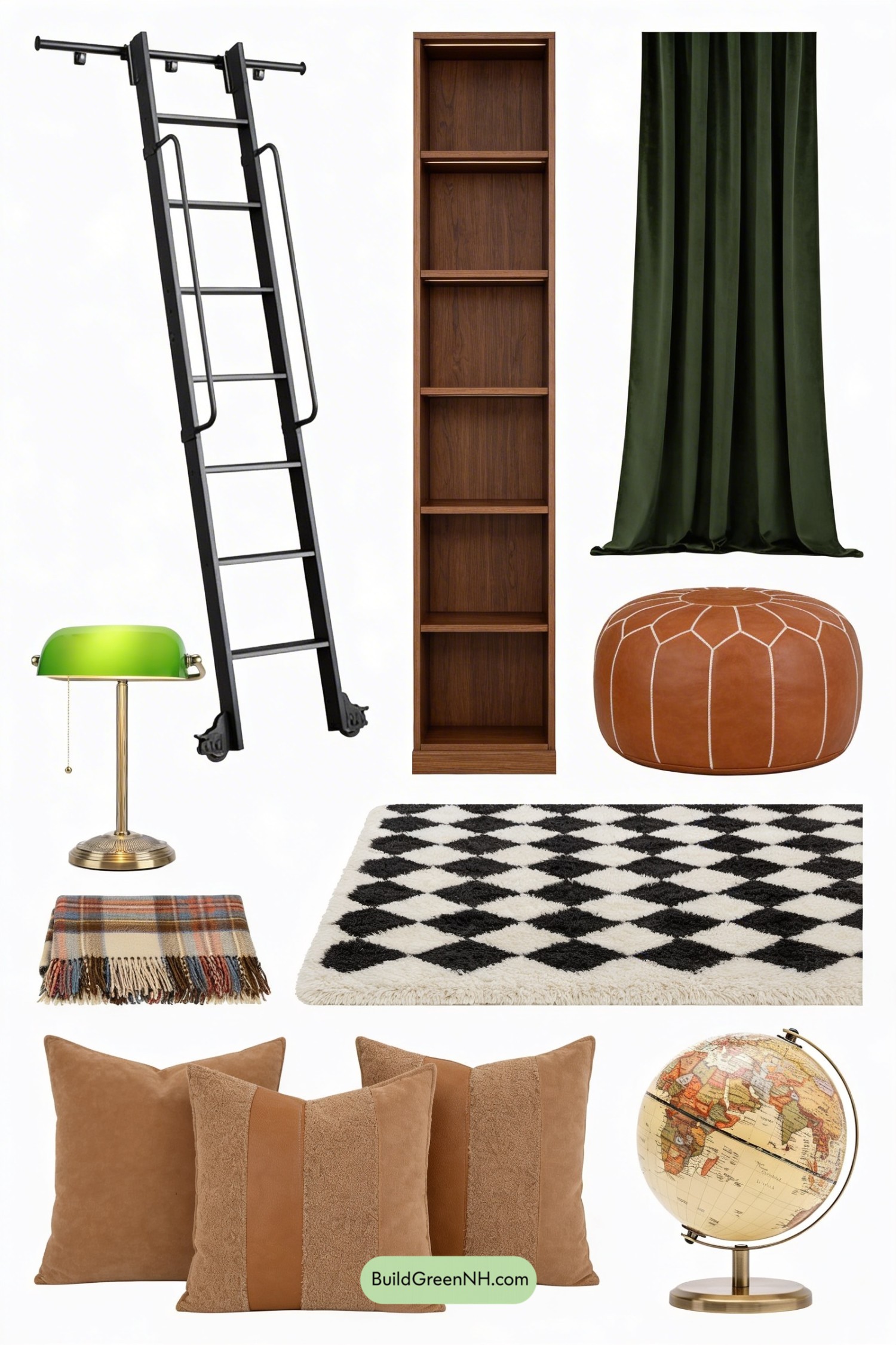Moodboard for Bay Window Library Nook