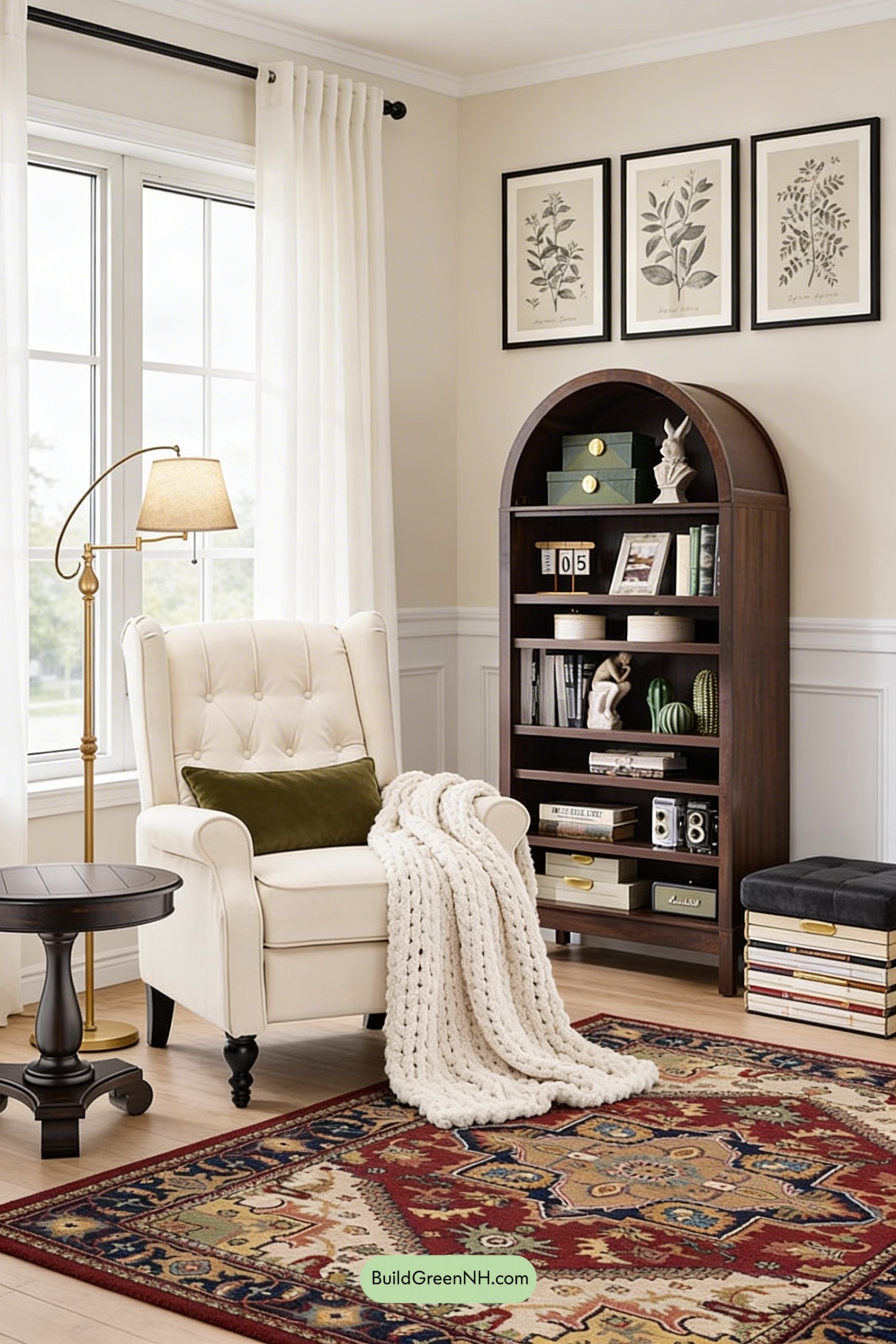 Moodboard for Dark Academia Bay Window Nook