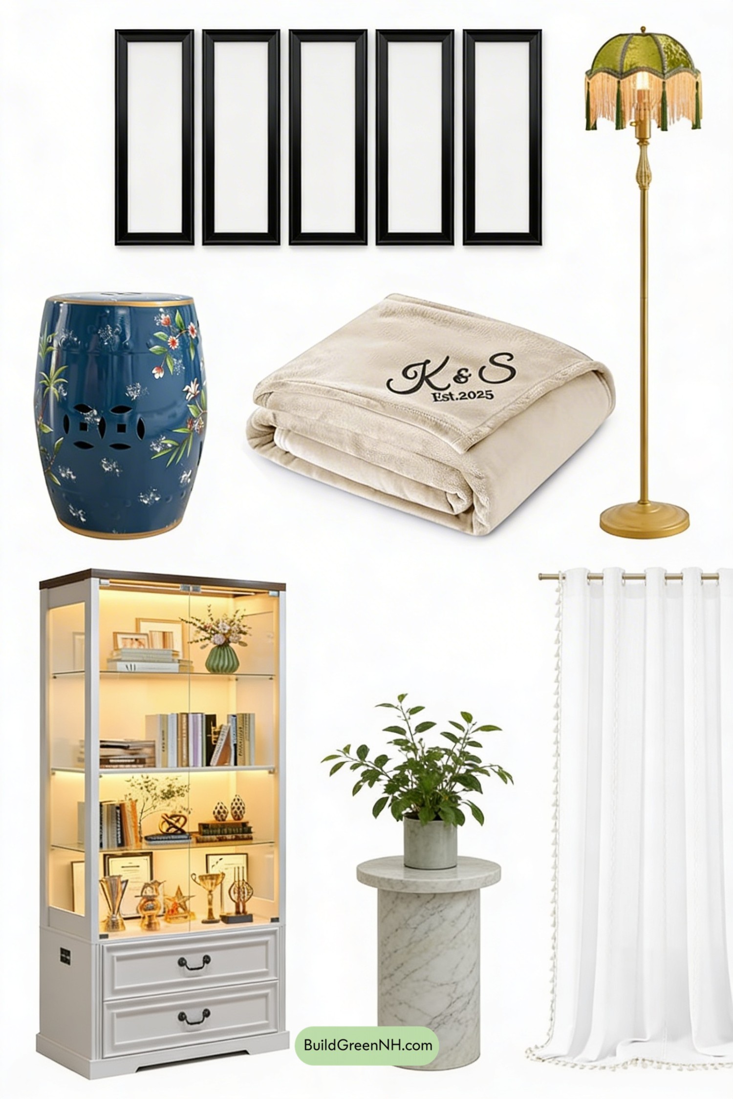 Moodboard for Maximalist Bay Window Reading Nook