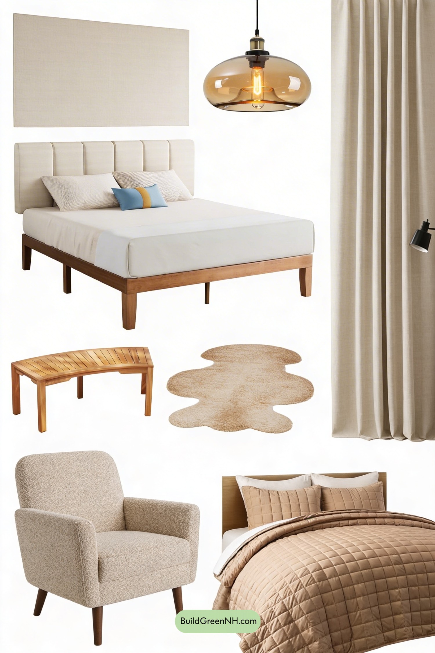 Moodboard for Dune-Toned Japandi Master Bedroom