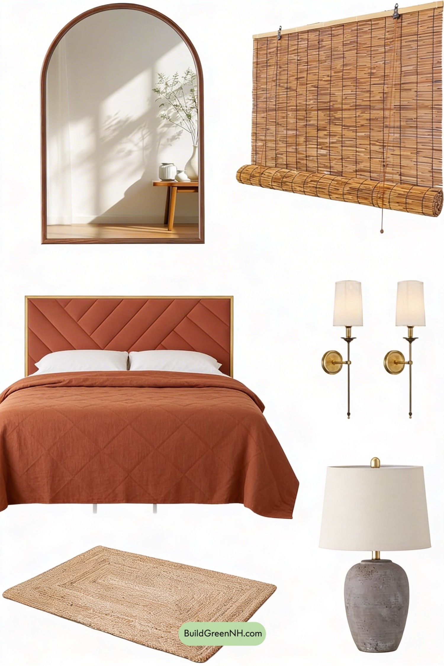 Moodboard for Terracotta Mediterranean Master Bedroom