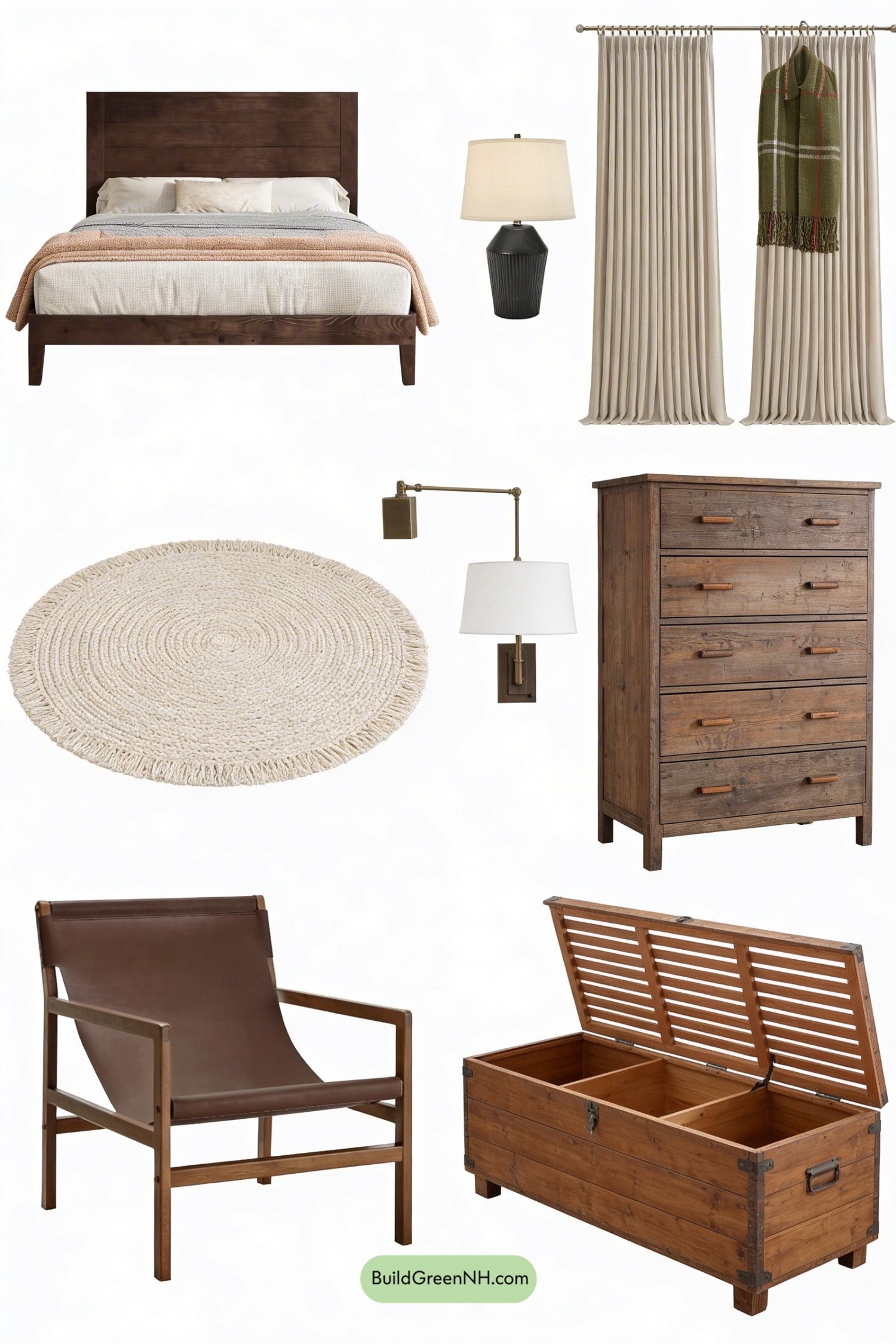 Moodboard for Rustic-Modern Lodge Master Bedroom