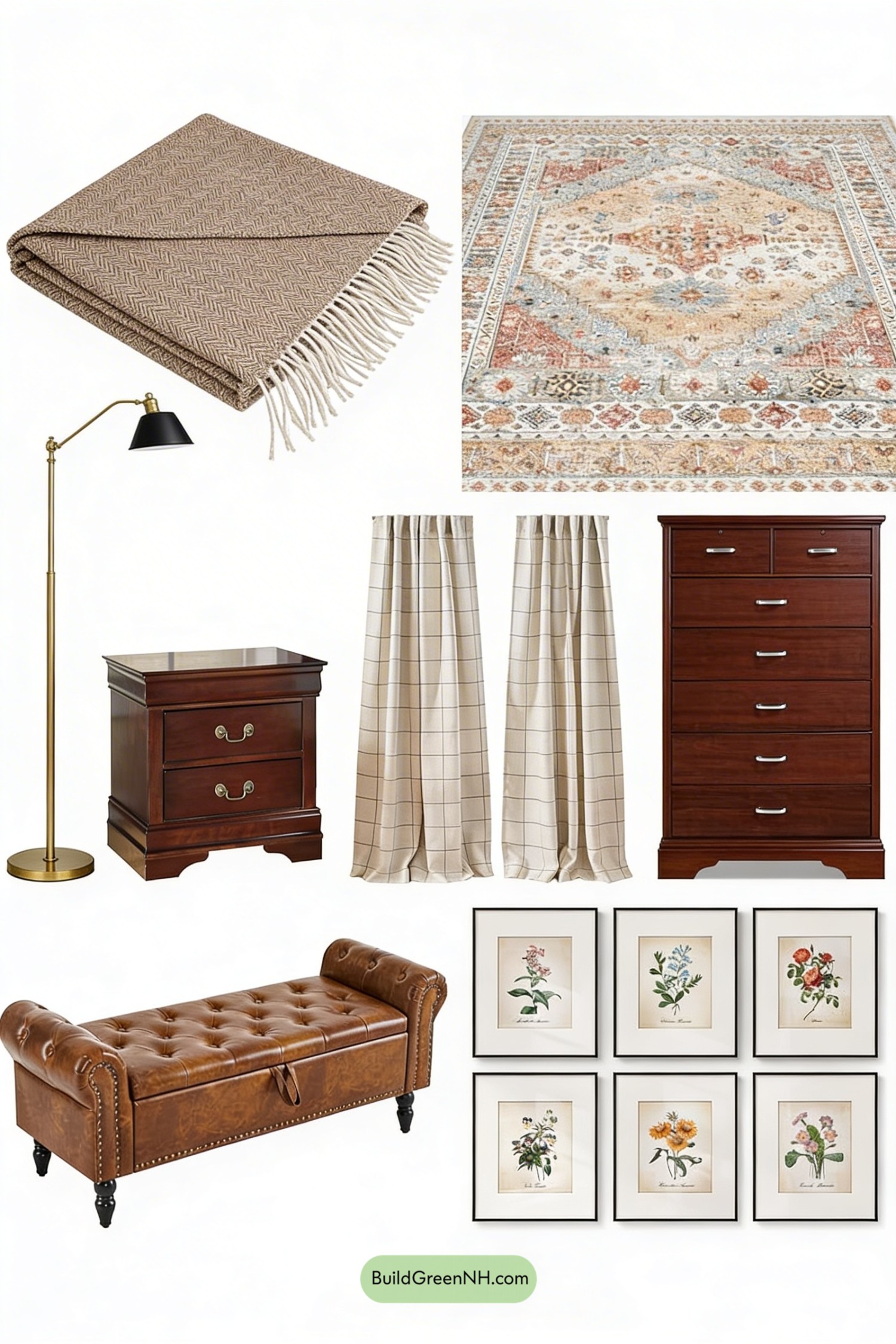 Moodboard for Heritage Warmth in the Master Bedroom