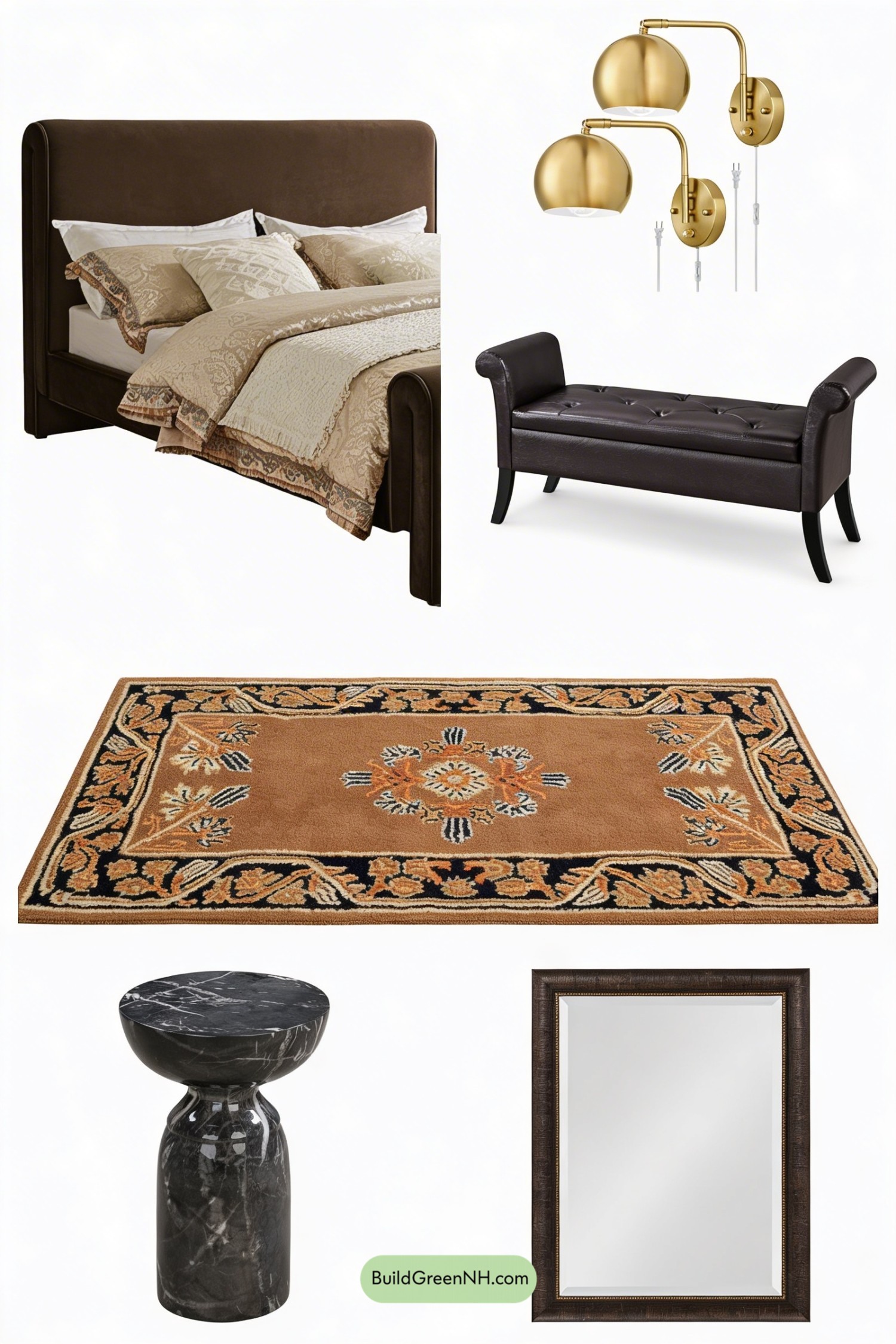 Moodboard for Espresso Monochrome Master Bedroom Retreat