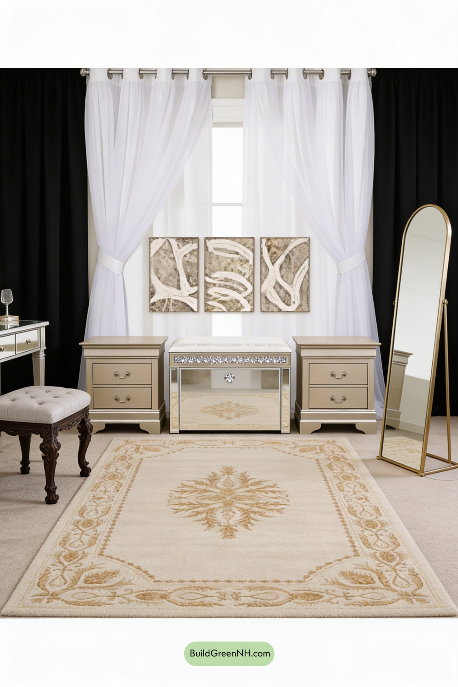 Moodboard for Champagne and Pearl Luxe Retreat