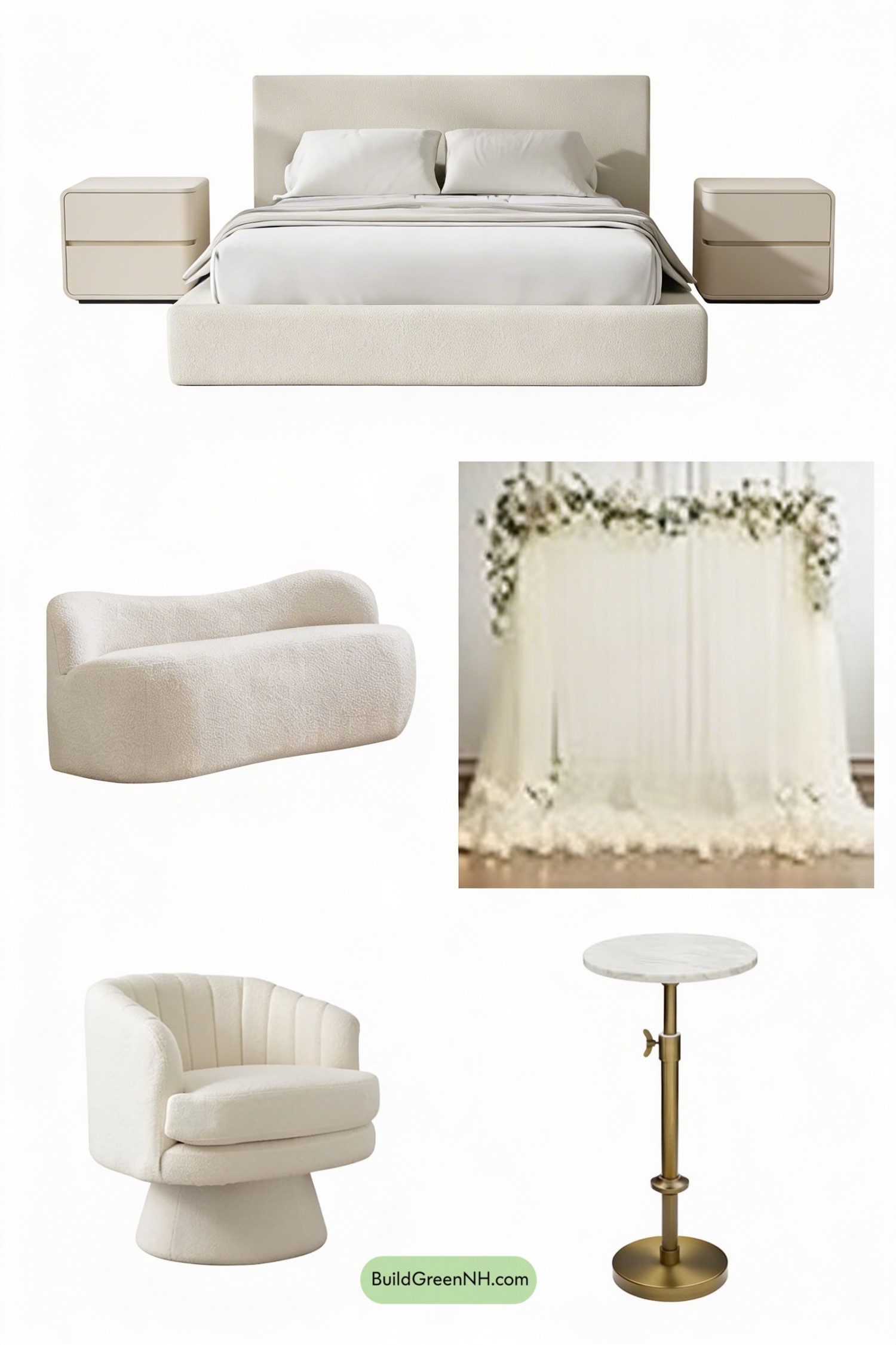 Moodboard for Cloudlike Boucle Master Bedroom