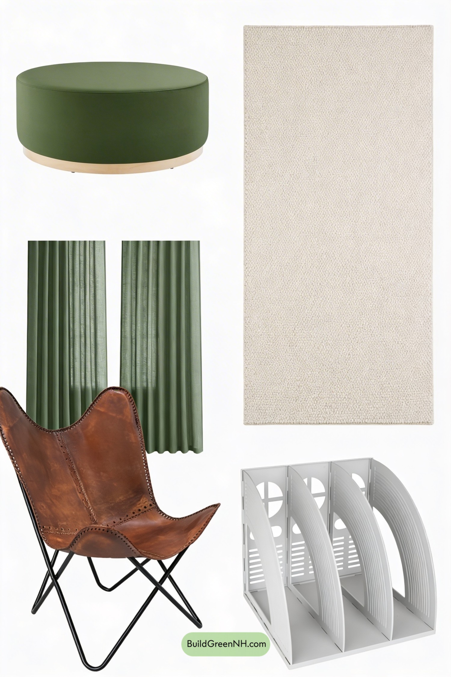 Moodboard for Walnut and Olive Master Retreat