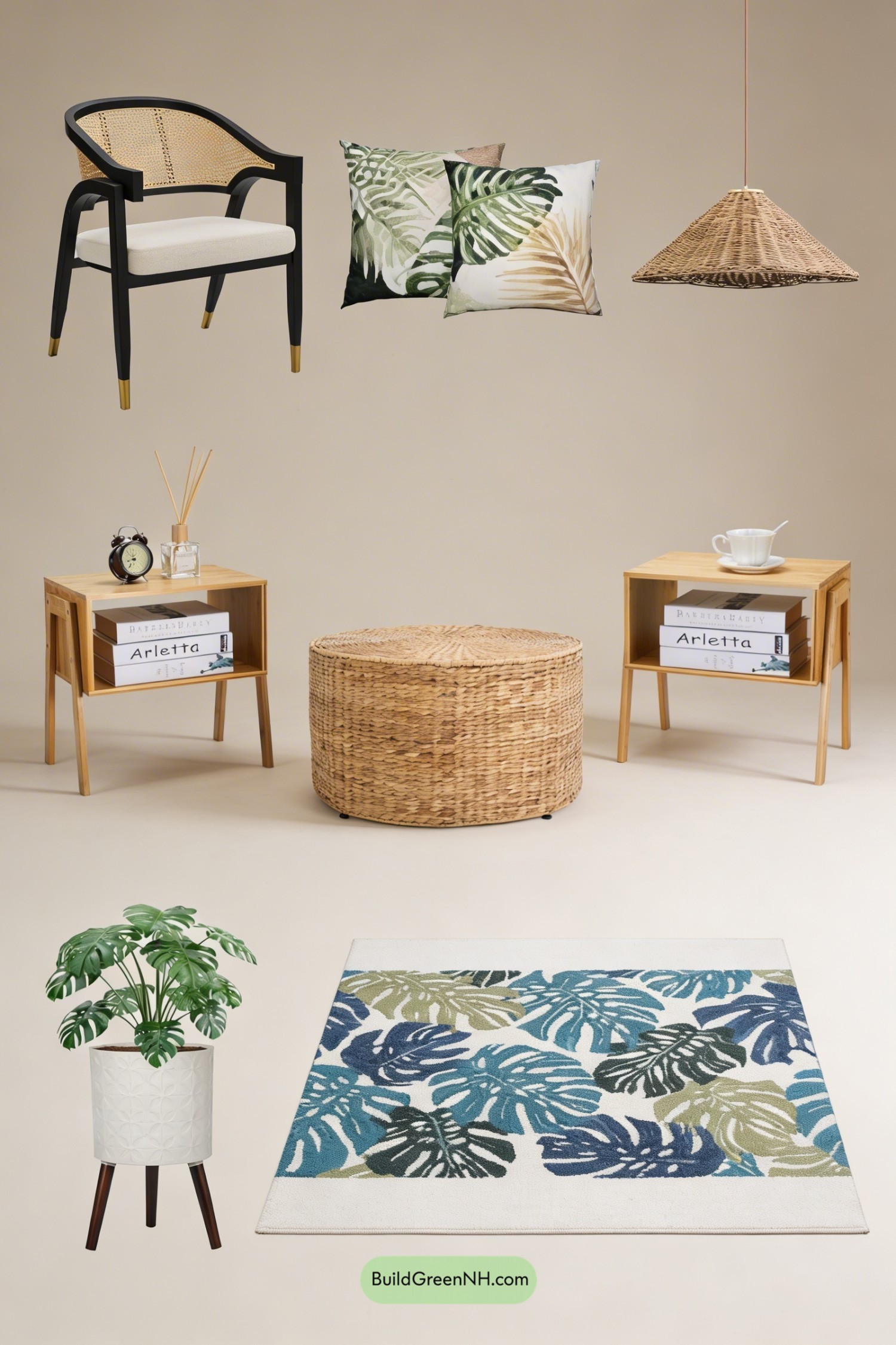 Moodboard for Tropical Conservatory Living Room Refresh