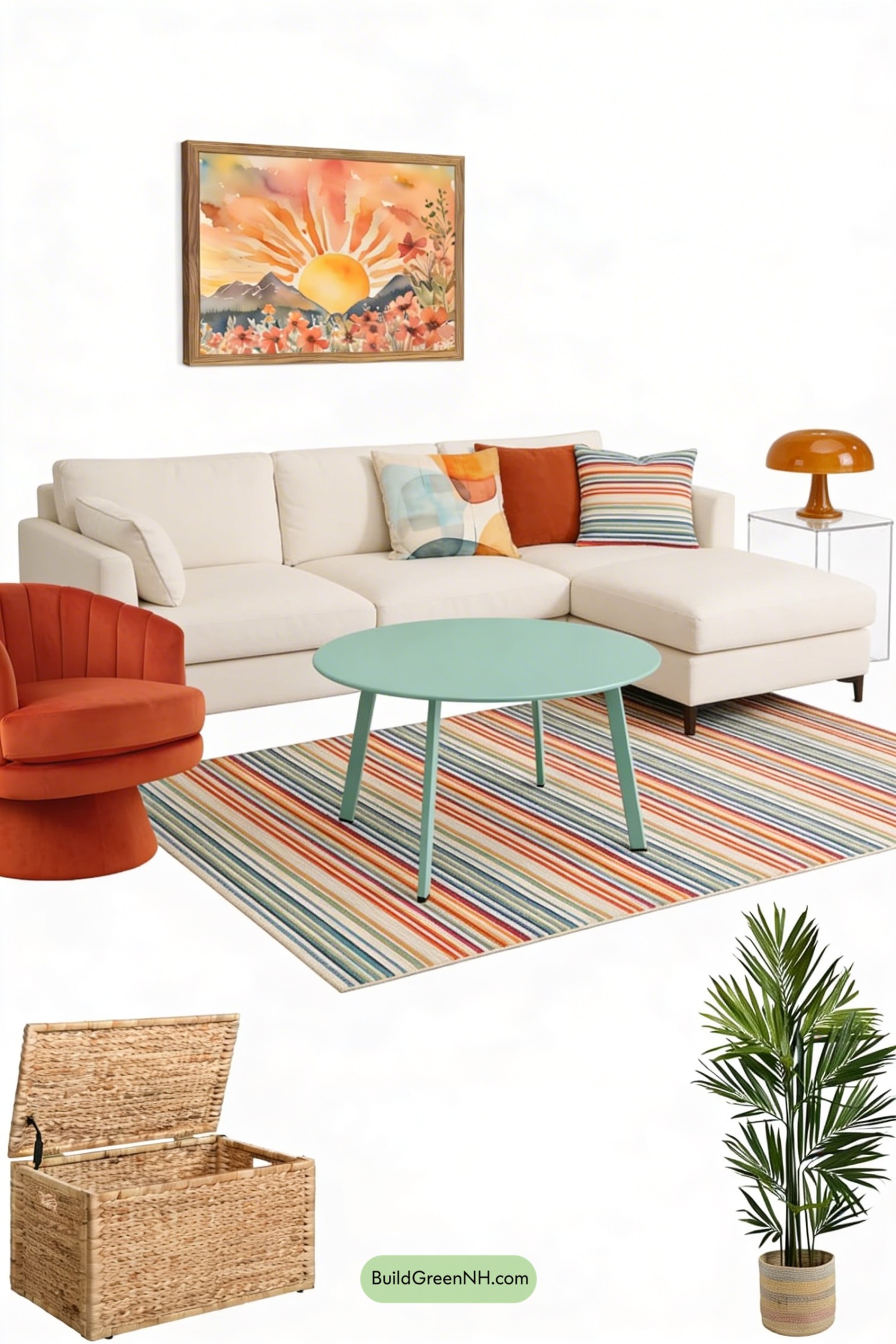 Moodboard for Retro Cabana Living Room Refresh