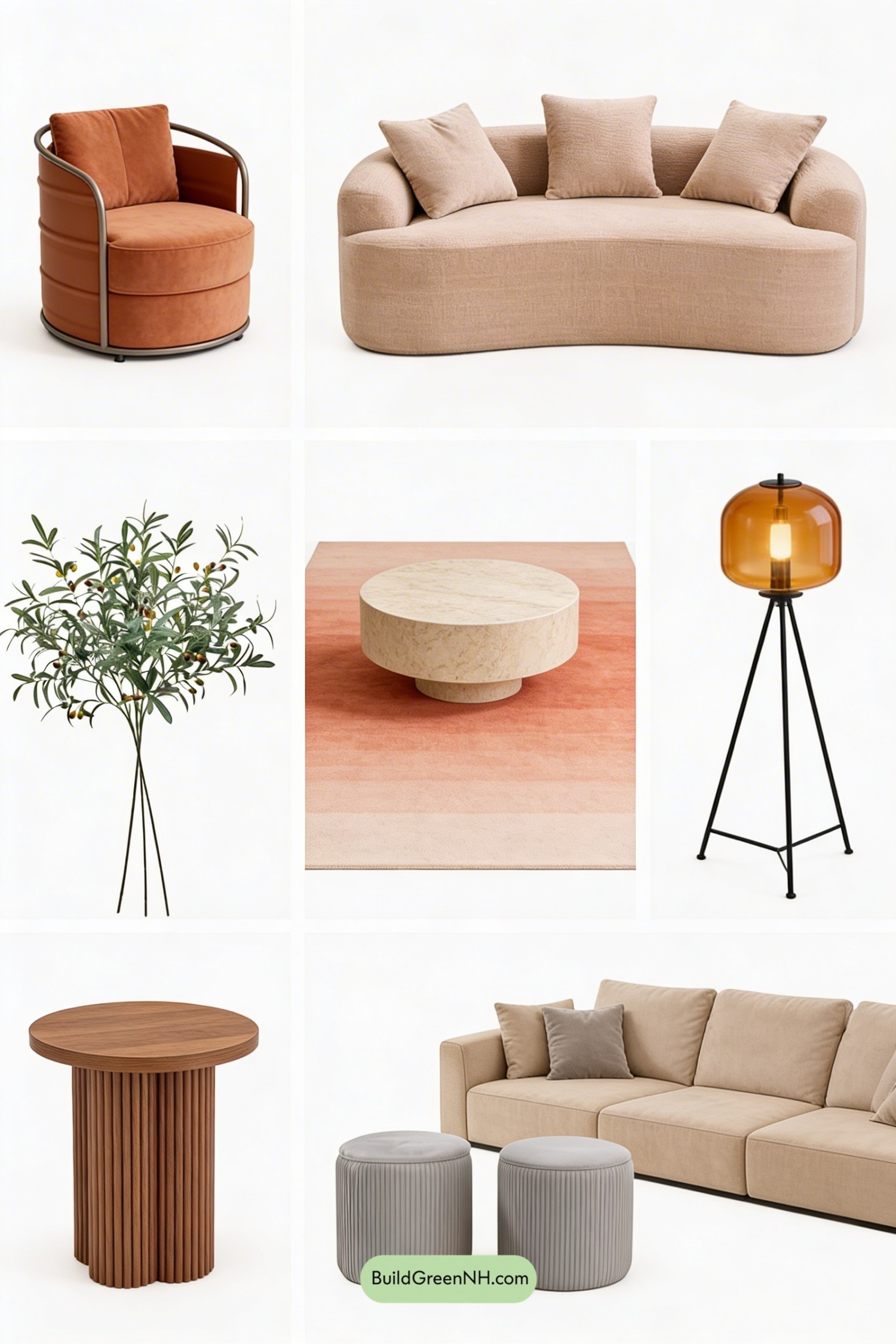 Moodboard for Sunset-Toned Living Room Refresh