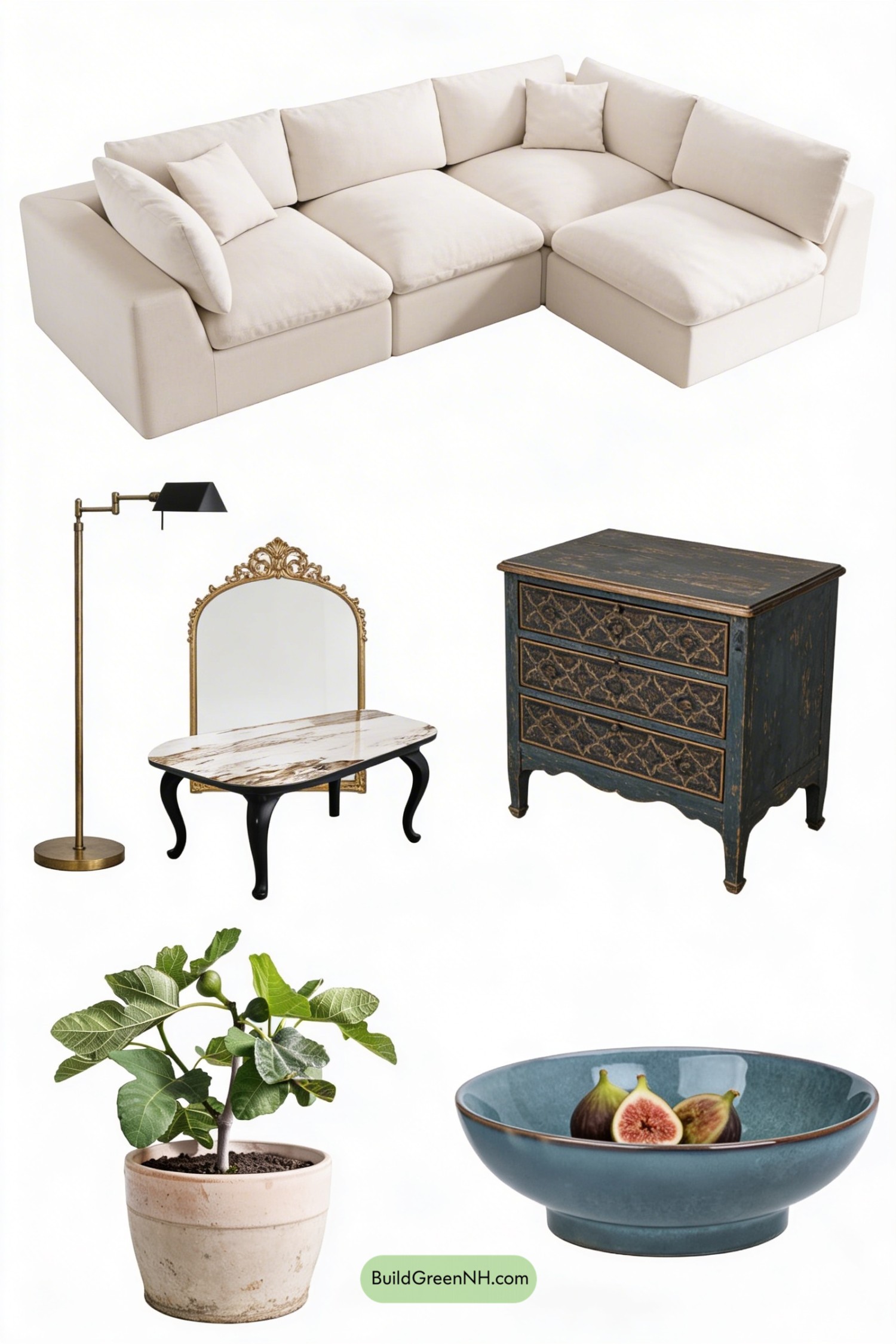 Moodboard for Flea-Market Summer Living Room Refresh