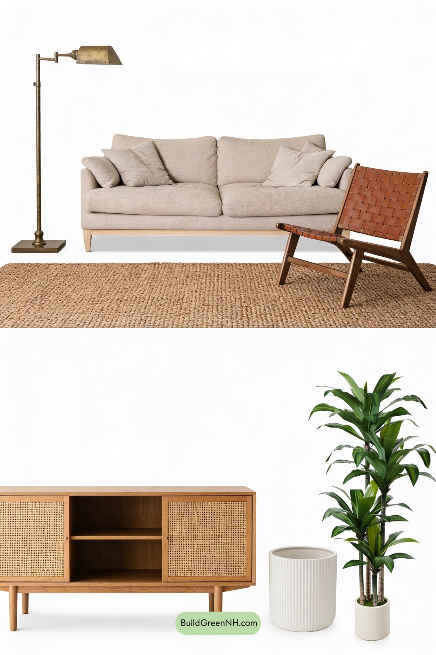 Moodboard for Earthy Brass Living Room Refresh