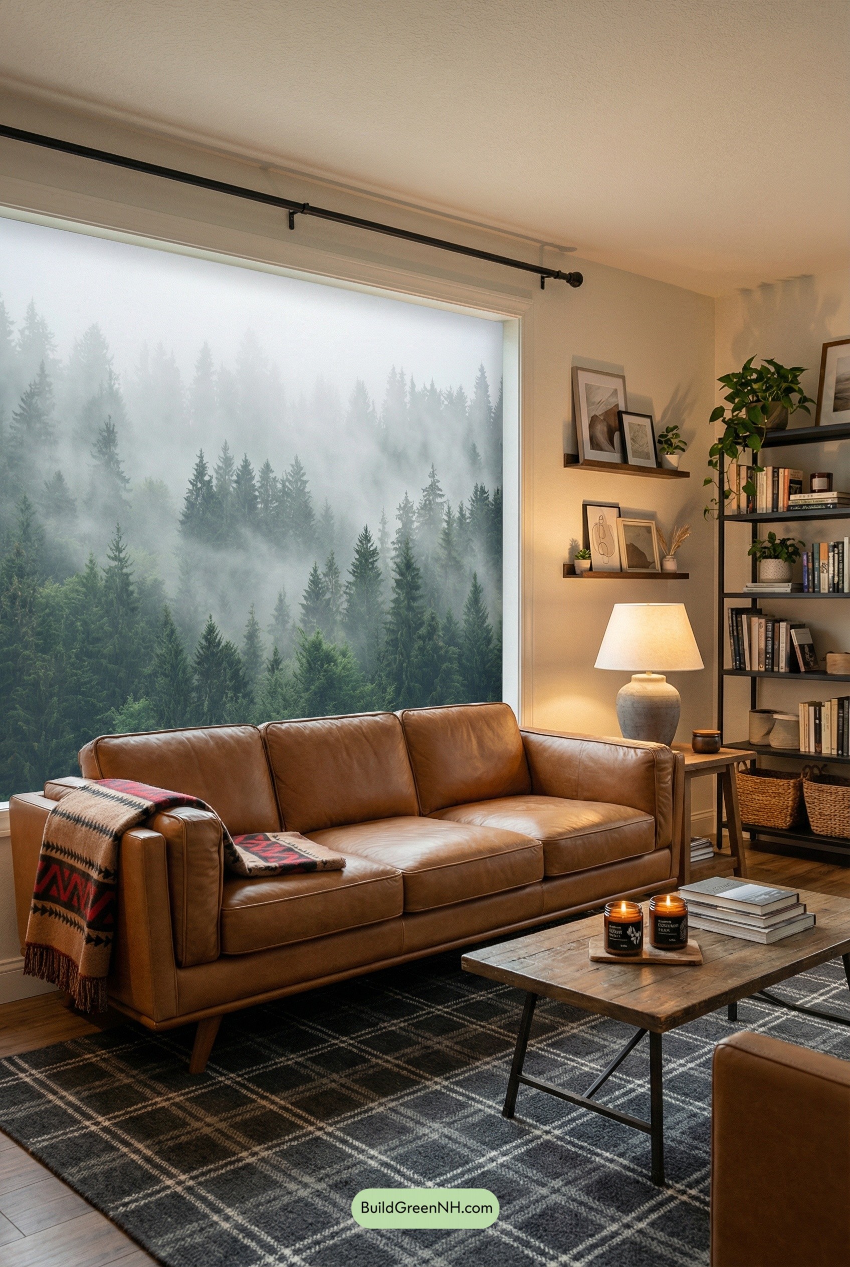 Misty Pine Mural, Cabin-Modern Comfort