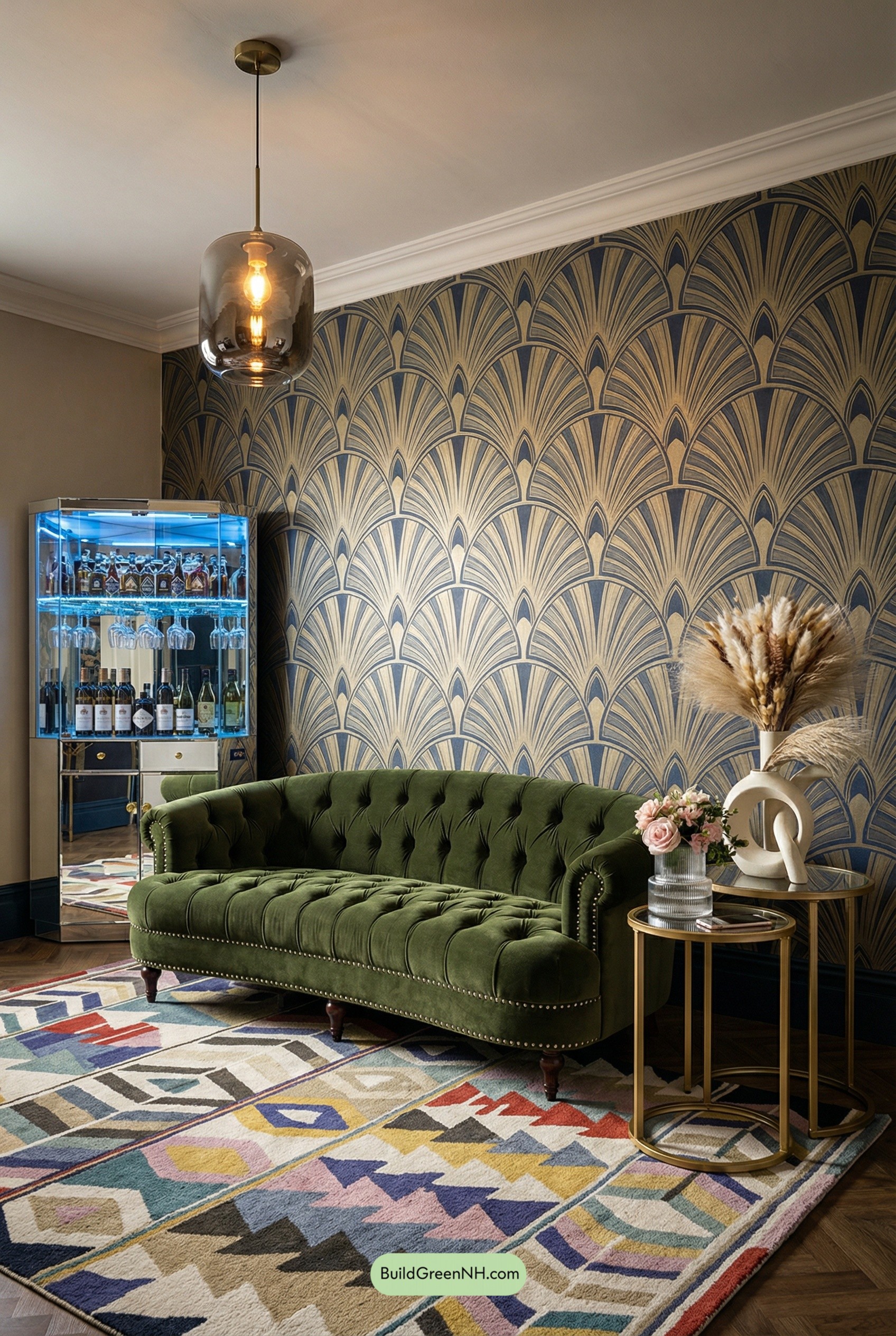 Art Deco Fan Mural Glam Lounge