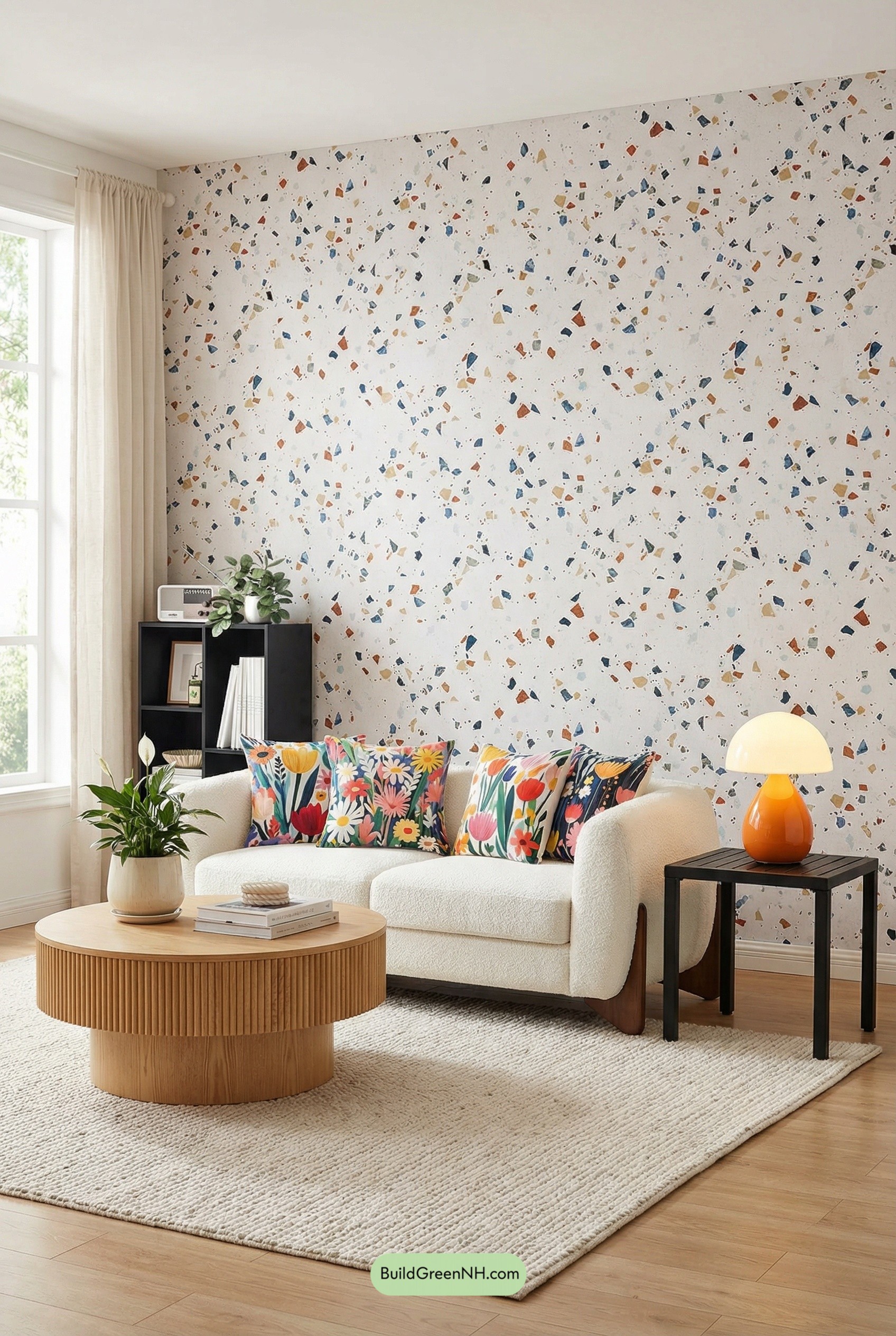 Terrazzo Confetti Wall, Soft-Scandi Lounge