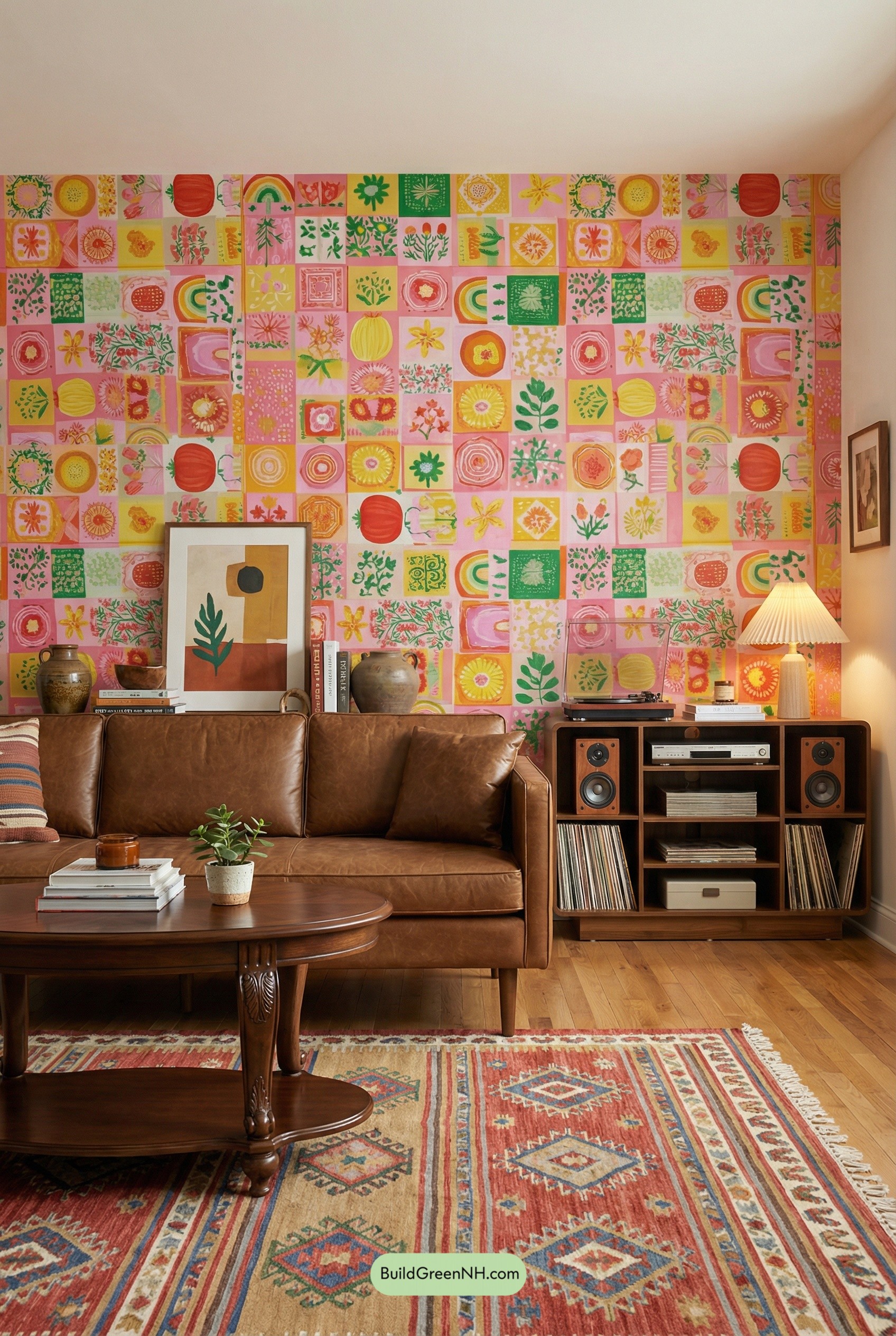 Folk-Patchwork Mural, Vintage Soul