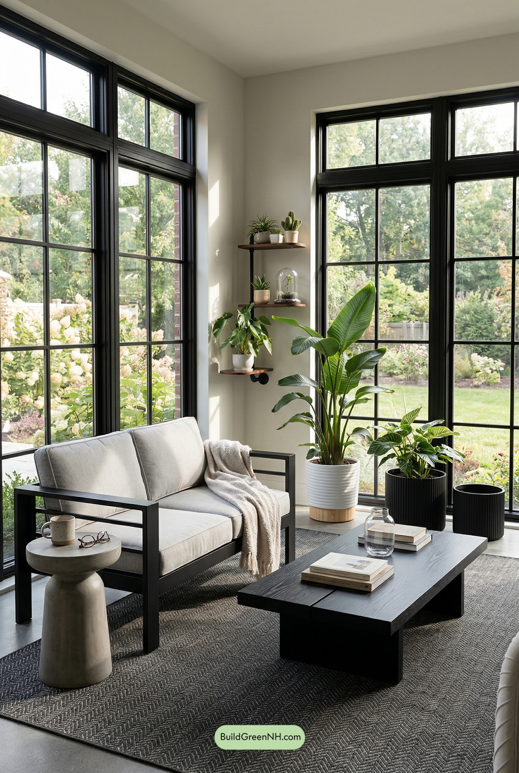 Monochrome Greenhouse Lounge Sunroom