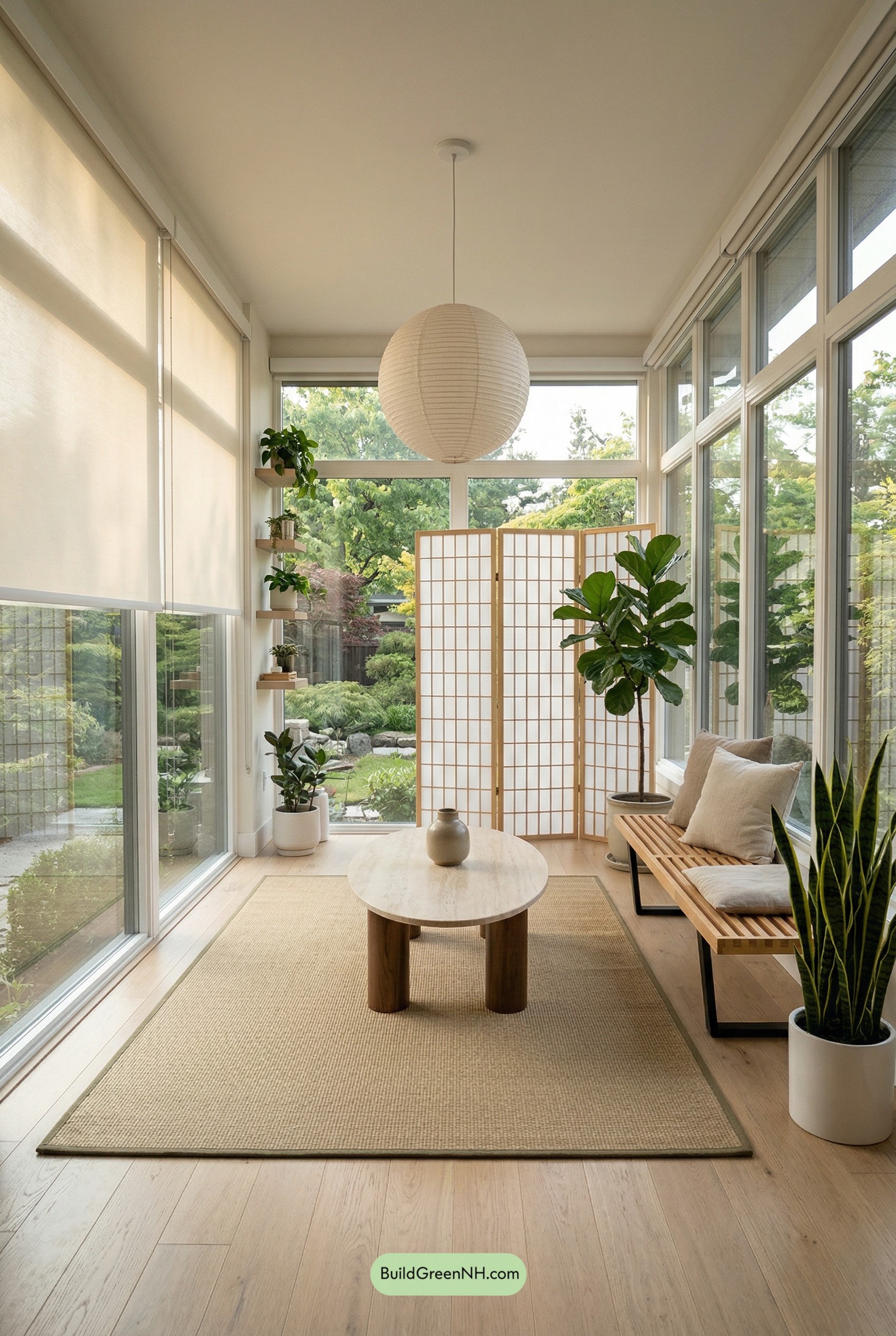 Japandi Sunroom with Shoji Calm
