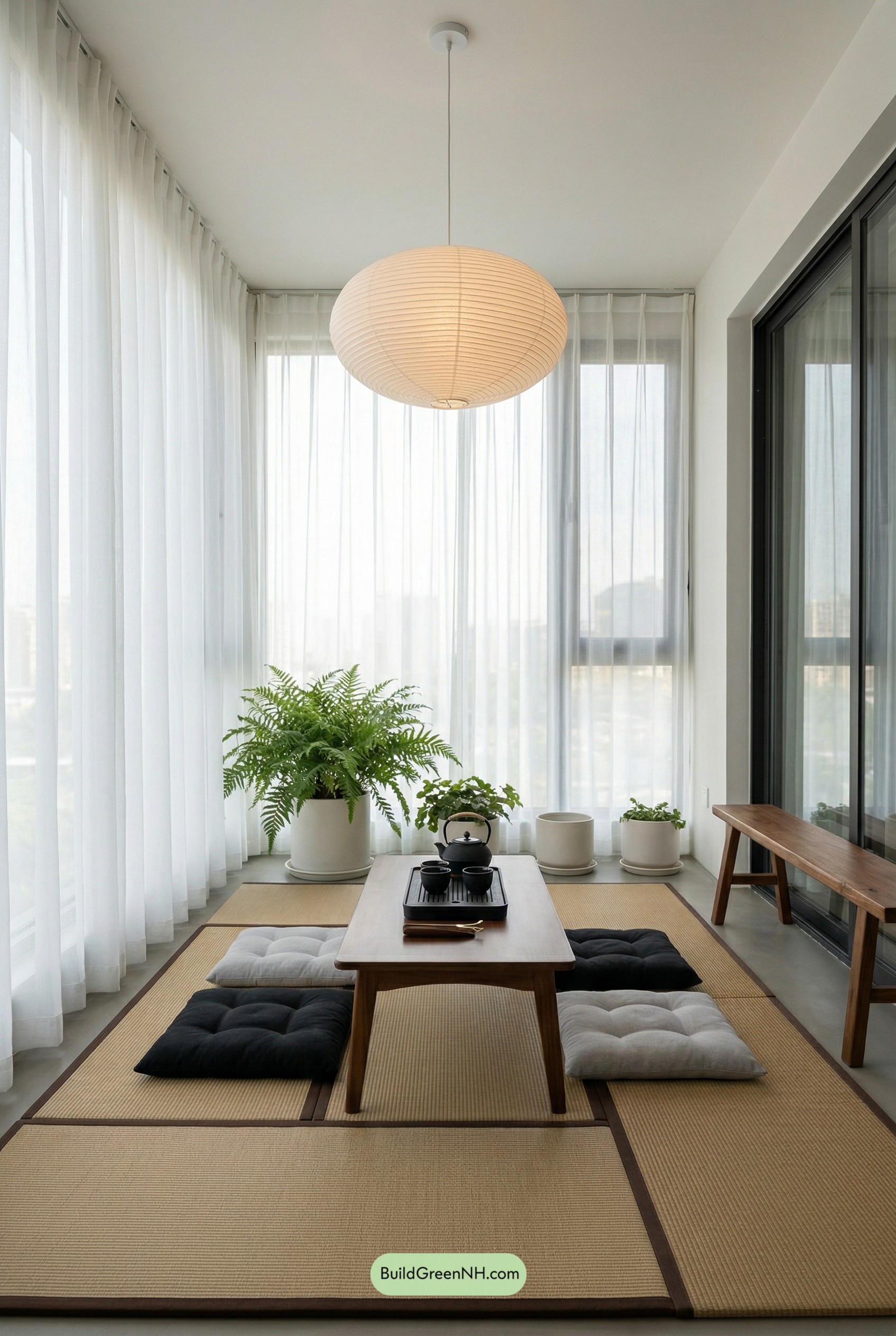 Sunlit Tea Nook with Tatami Calm