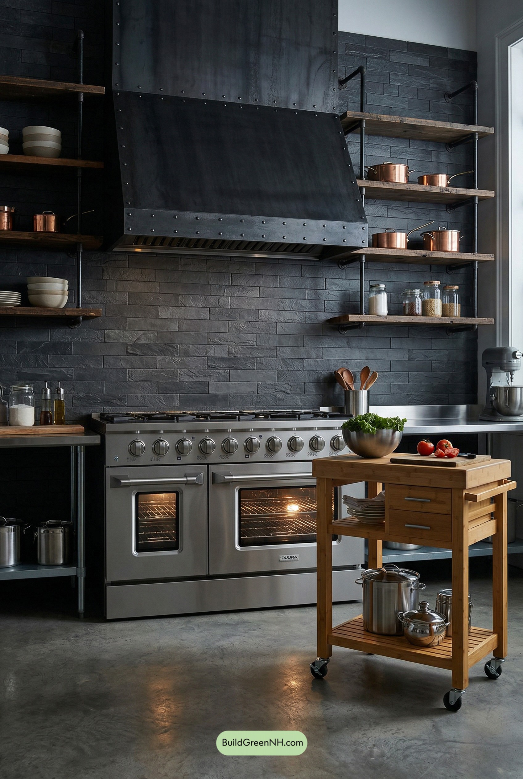 Riveted Steel Hood, Industrial Cool