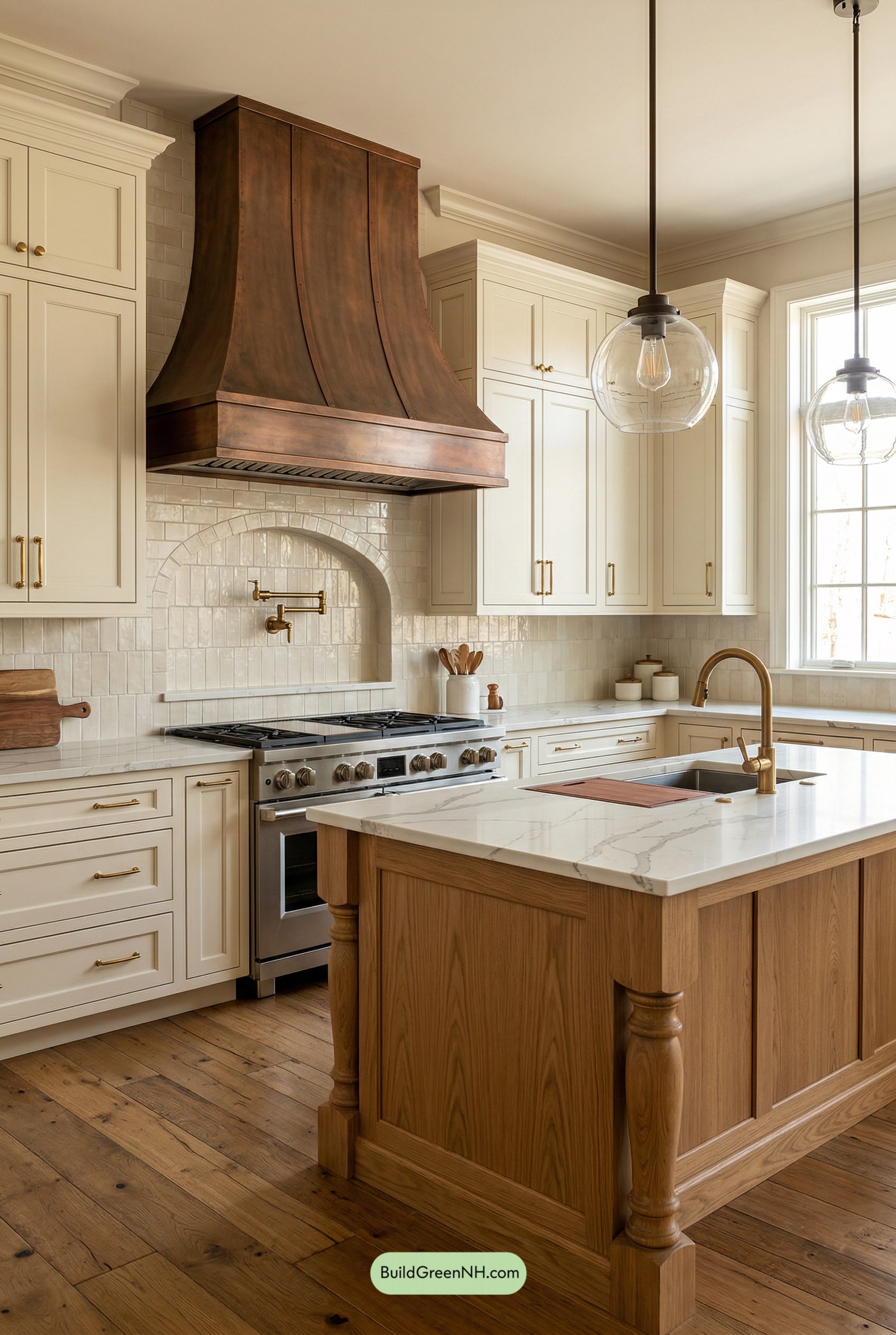 Aged Copper Bell Hood Steals Spotlight