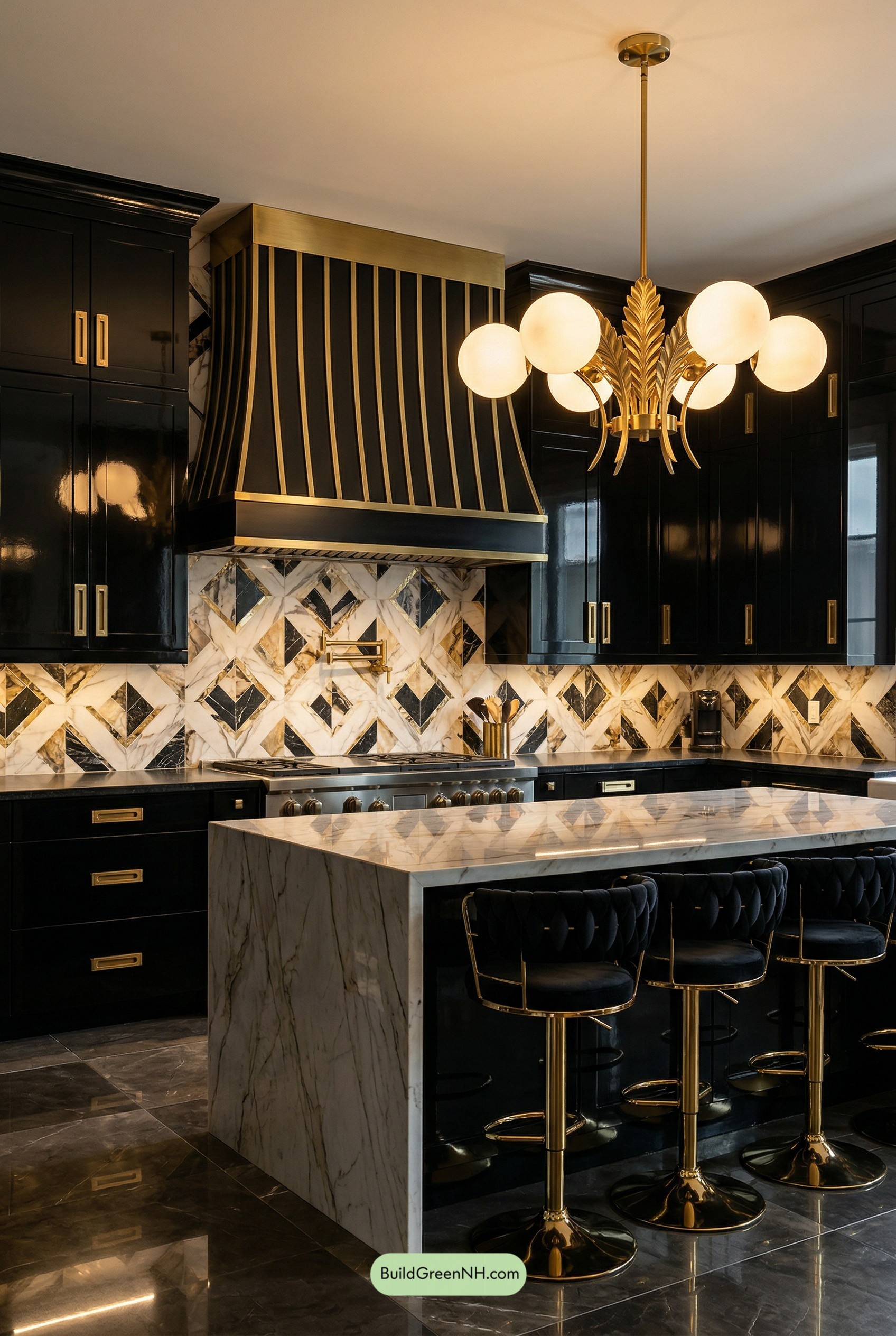 Fluted Brass Hood, Deco Drama