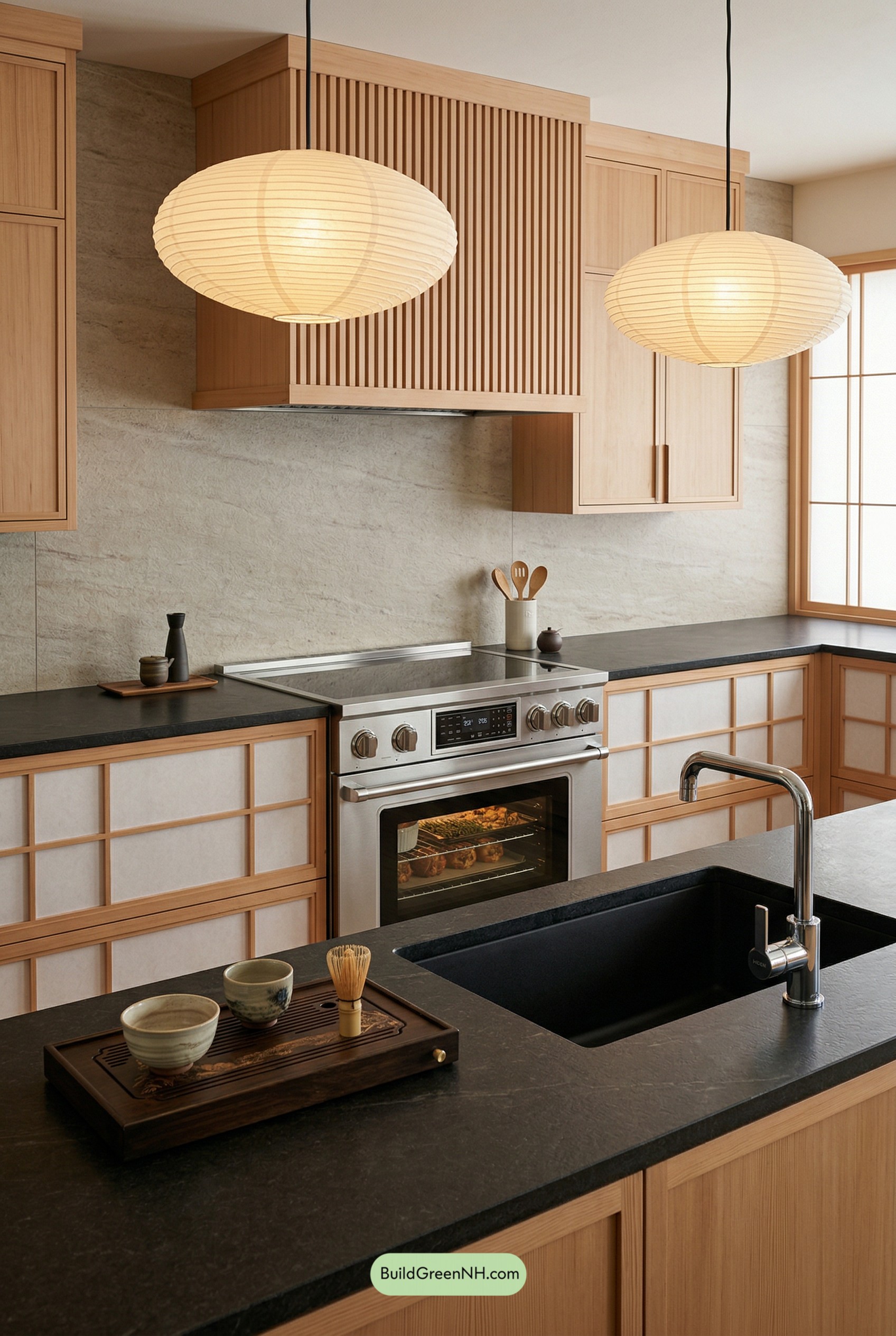 Cedar Slat Hood, Shoji-Soft Kitchen Calm