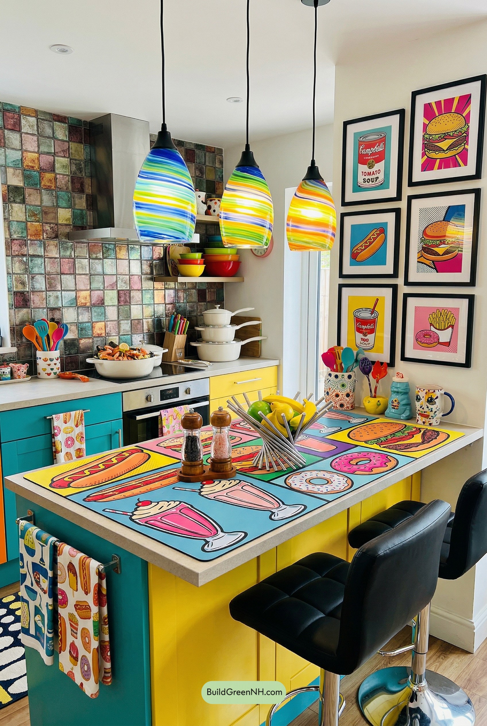 Pop-Art Kitchen Mat, Maximum Cheer